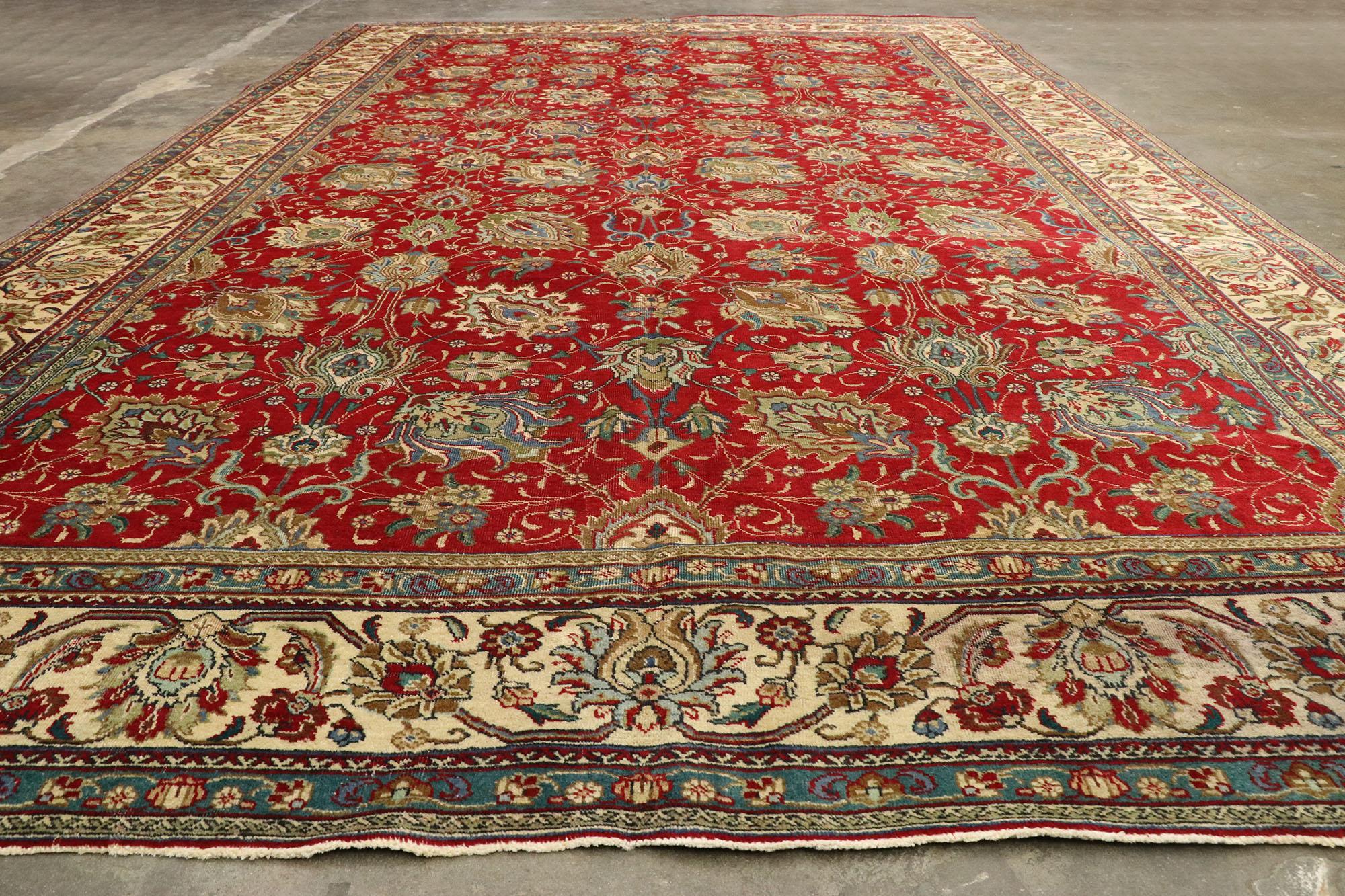 Vintage Persian Tabriz Palace Rug with Traditional Colonial and Federal Style For Sale 1