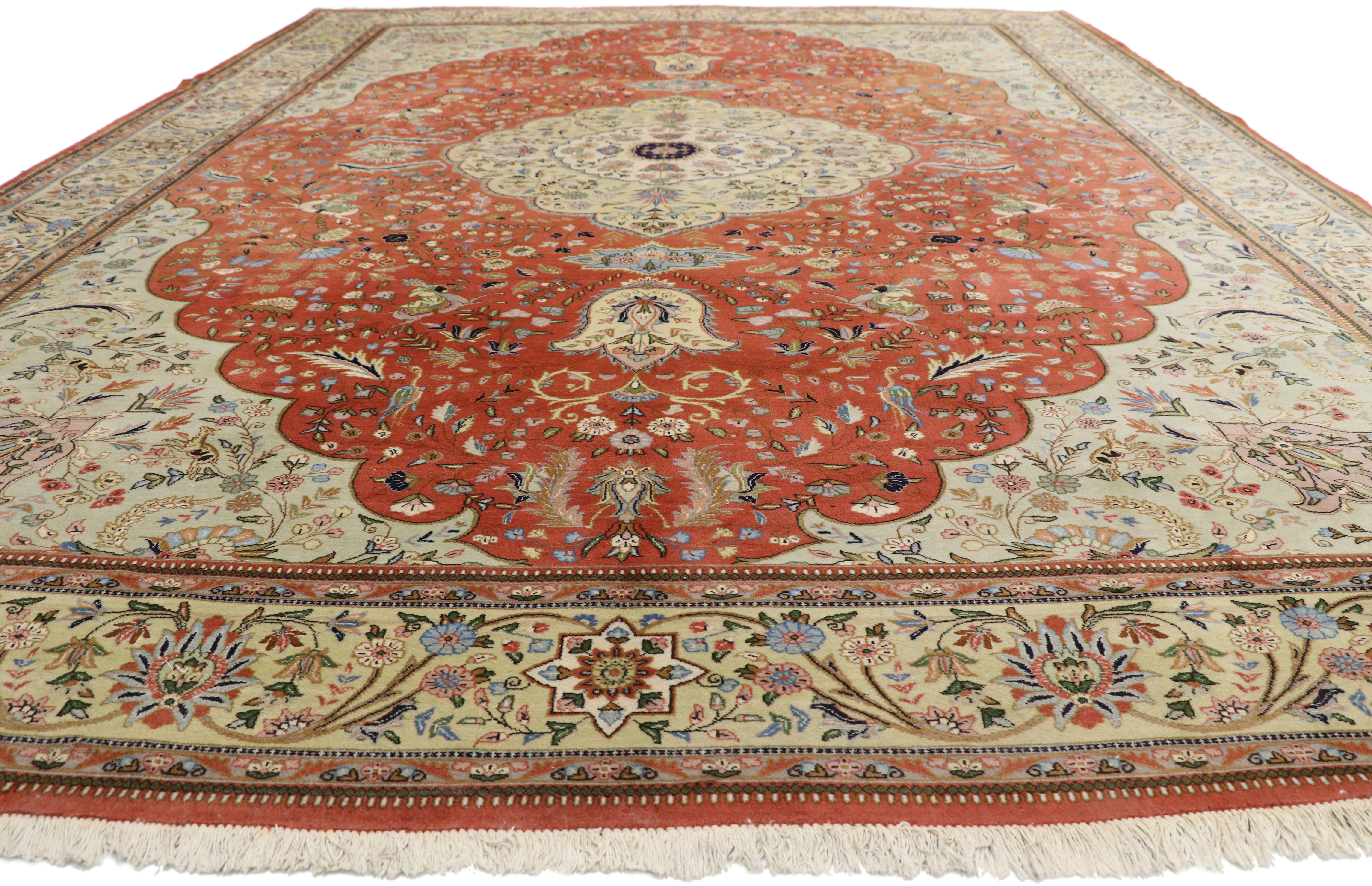 Persischer Täbriz-Teppich im Renaissance-Stil mit Arts & Crafts-Stil (Tabriz) im Angebot