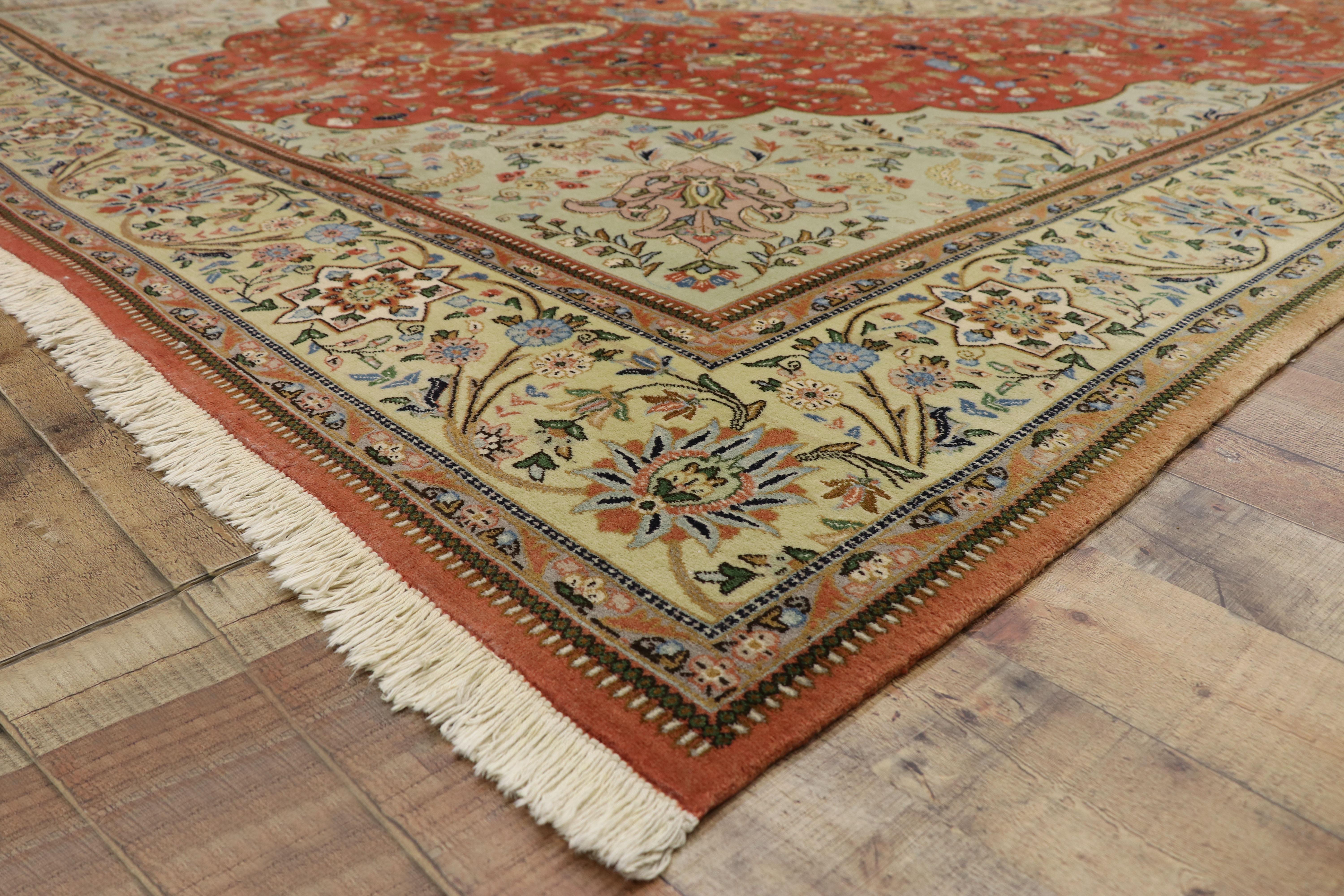 Wool Vintage Persian Tabriz Palace Size Rug with Arts & Crafts Renaissance Style For Sale