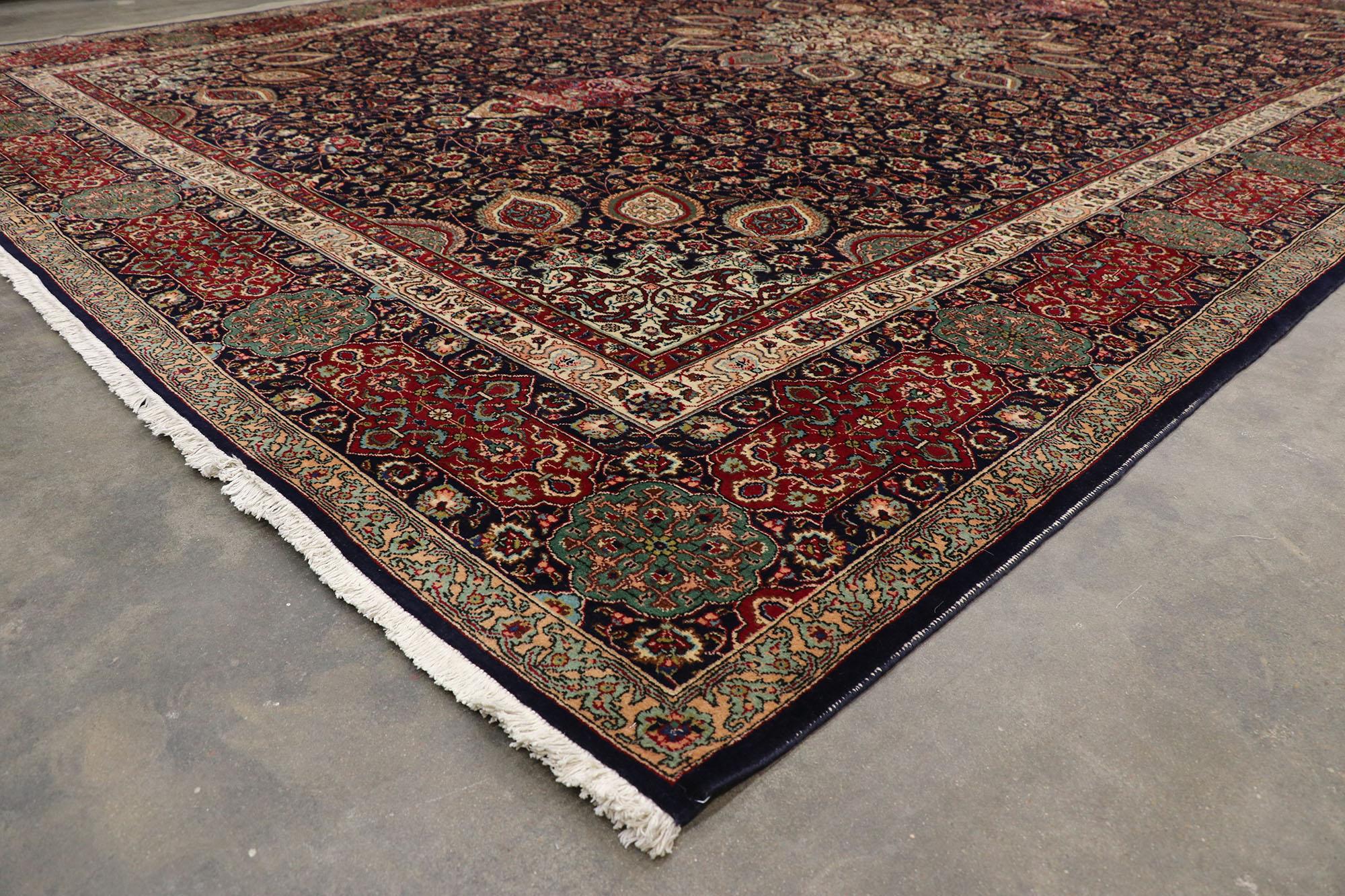 20th Century Vintage Persian Tabriz Palace Size Rug with The Ardabil Carpet Design For Sale