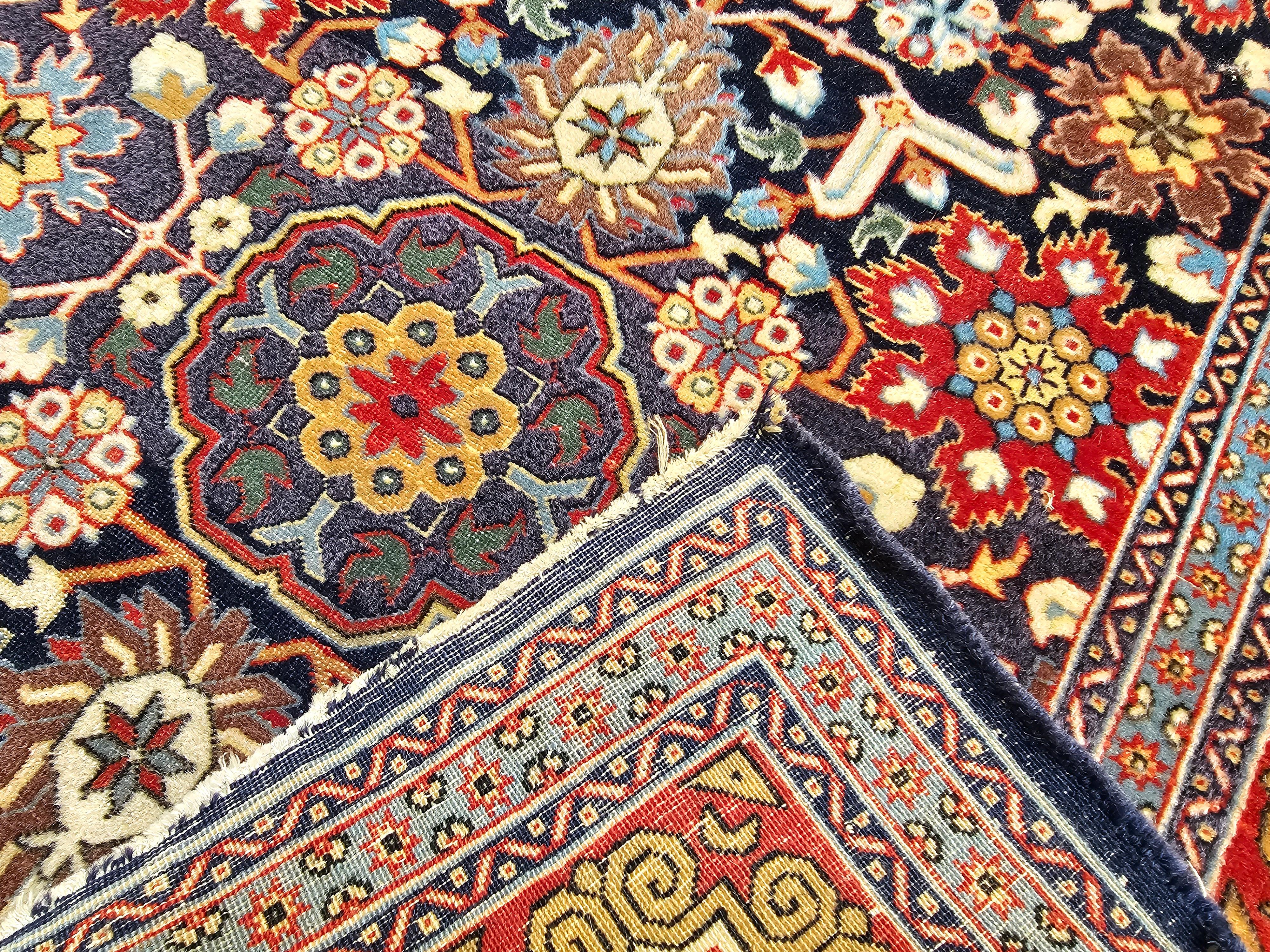 Alfombra persa tabriz vintage con motivo geométrico afshan por toda la habitación en venta 4