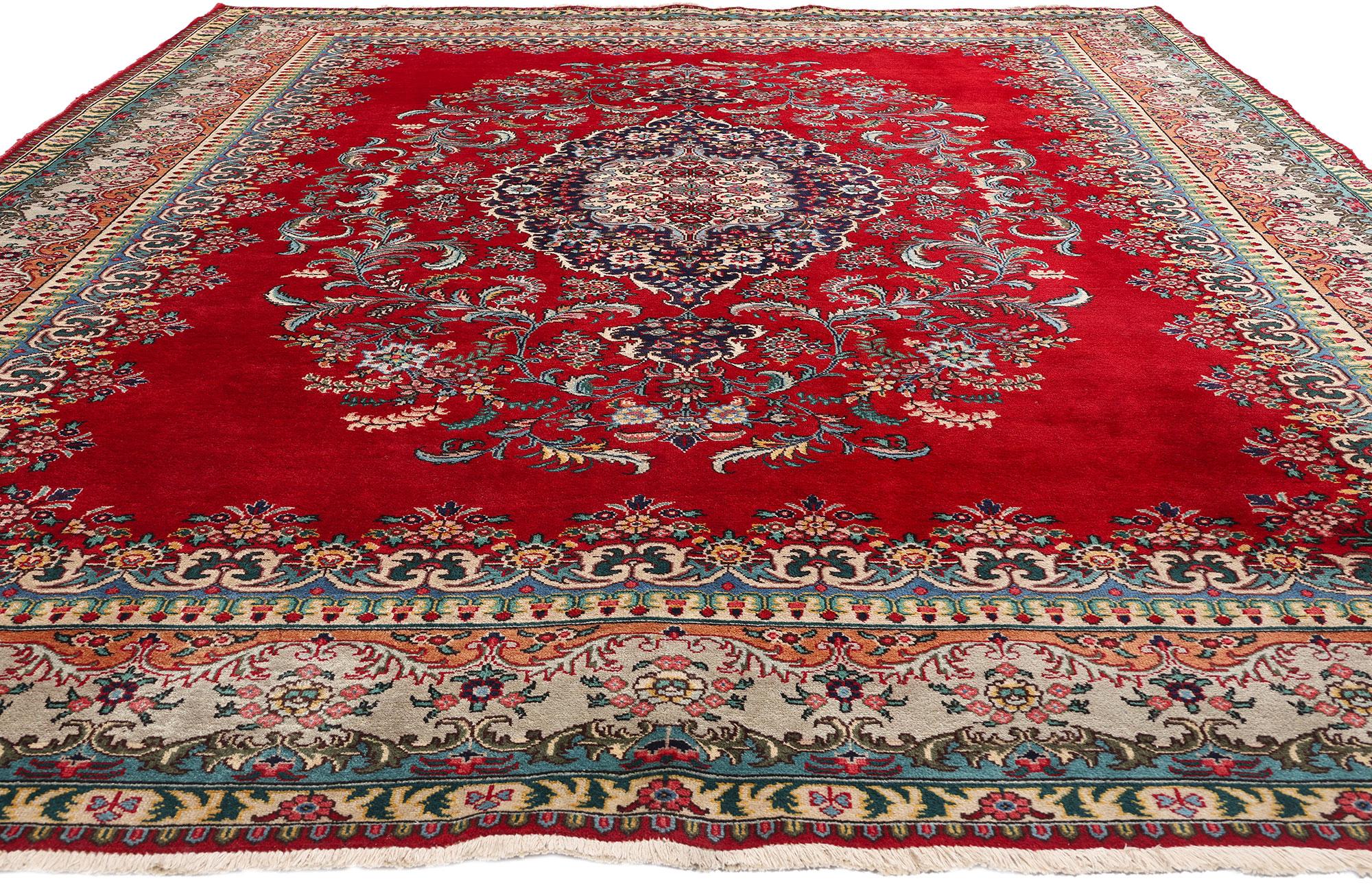 Persischer Täbris-Teppich im Vintage-Stil, 09'08 x 12'09 (Tabriz) im Angebot