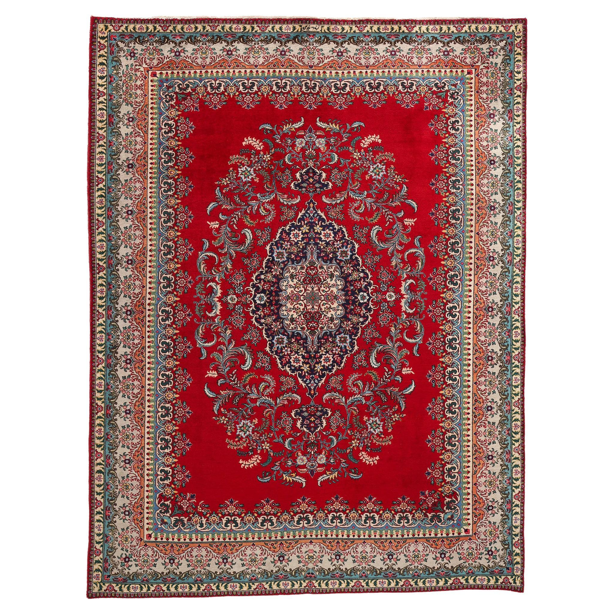 Tappeto persiano Tabriz vintage, 09'08 x 12'09