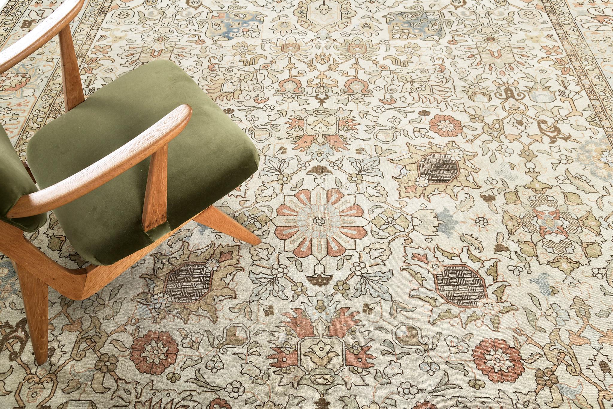 Metà XX secolo Tappeto persiano vintage Tabriz 26895 in vendita