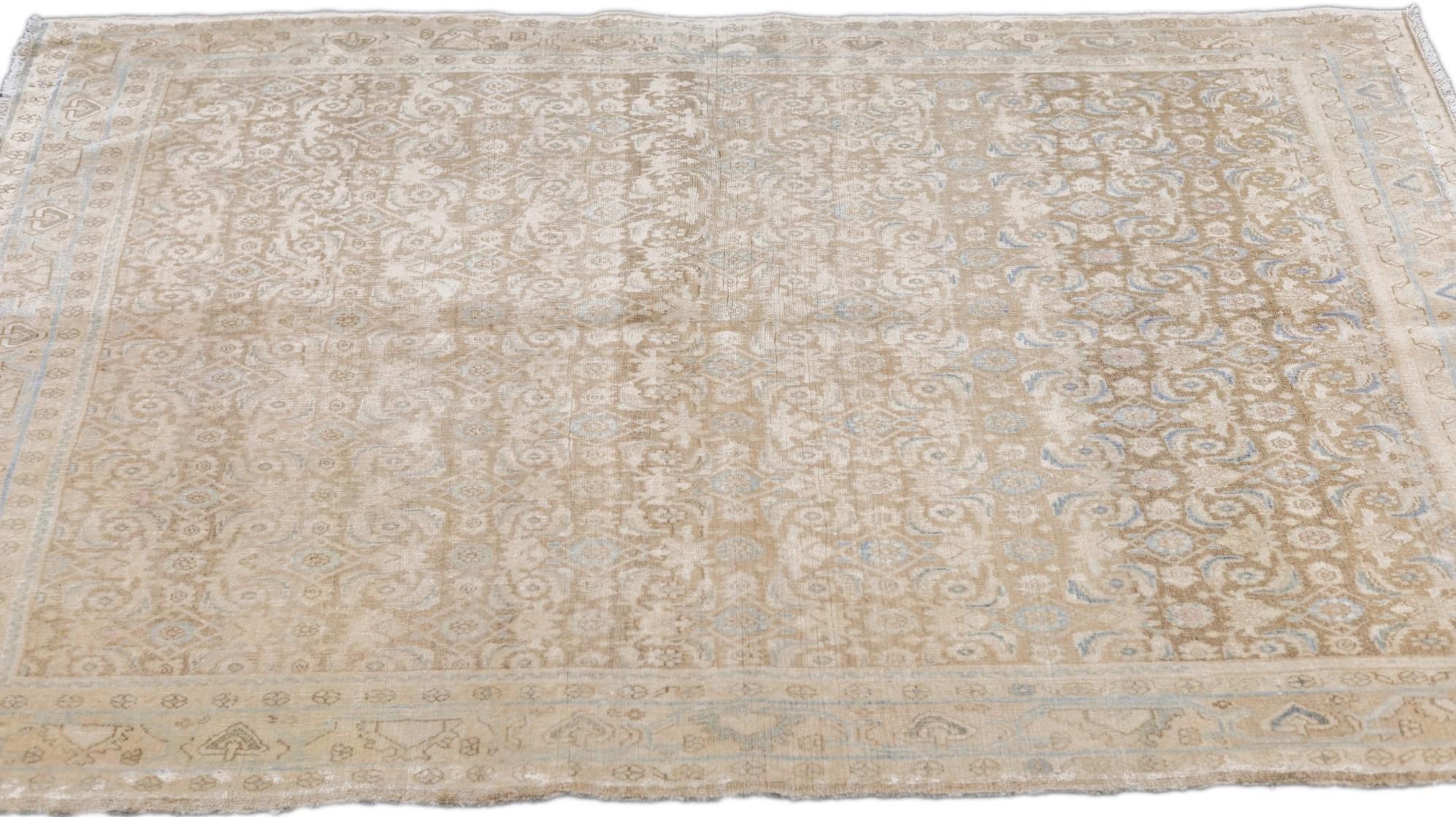 Persischer Täbris-Teppich im Vintage-Stil 3'8'' x 5'6'' im Angebot 2