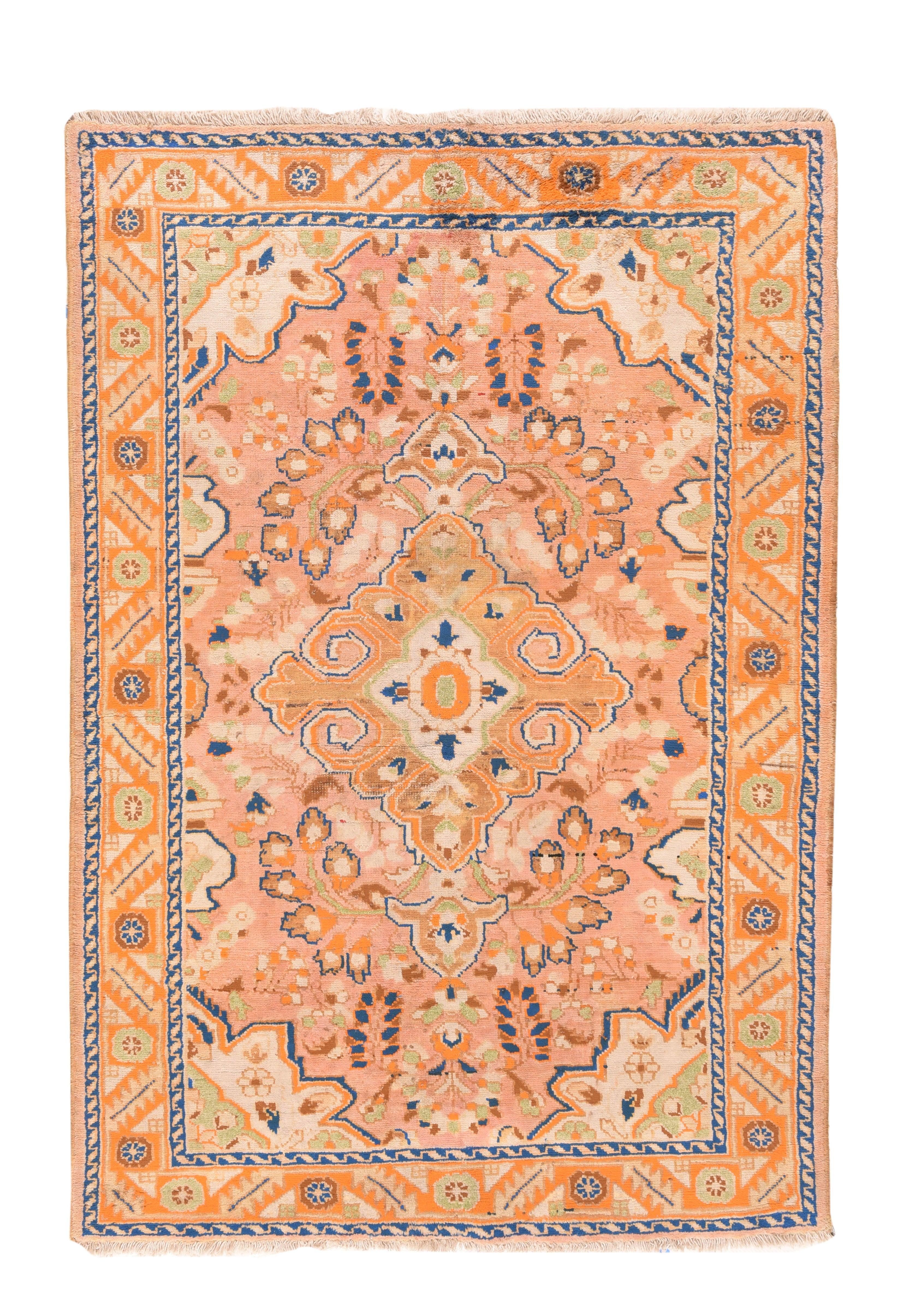 Tappeto persiano Tabriz vintage 4'2'' x 6'6'' In condizioni buone in vendita a New York, NY
