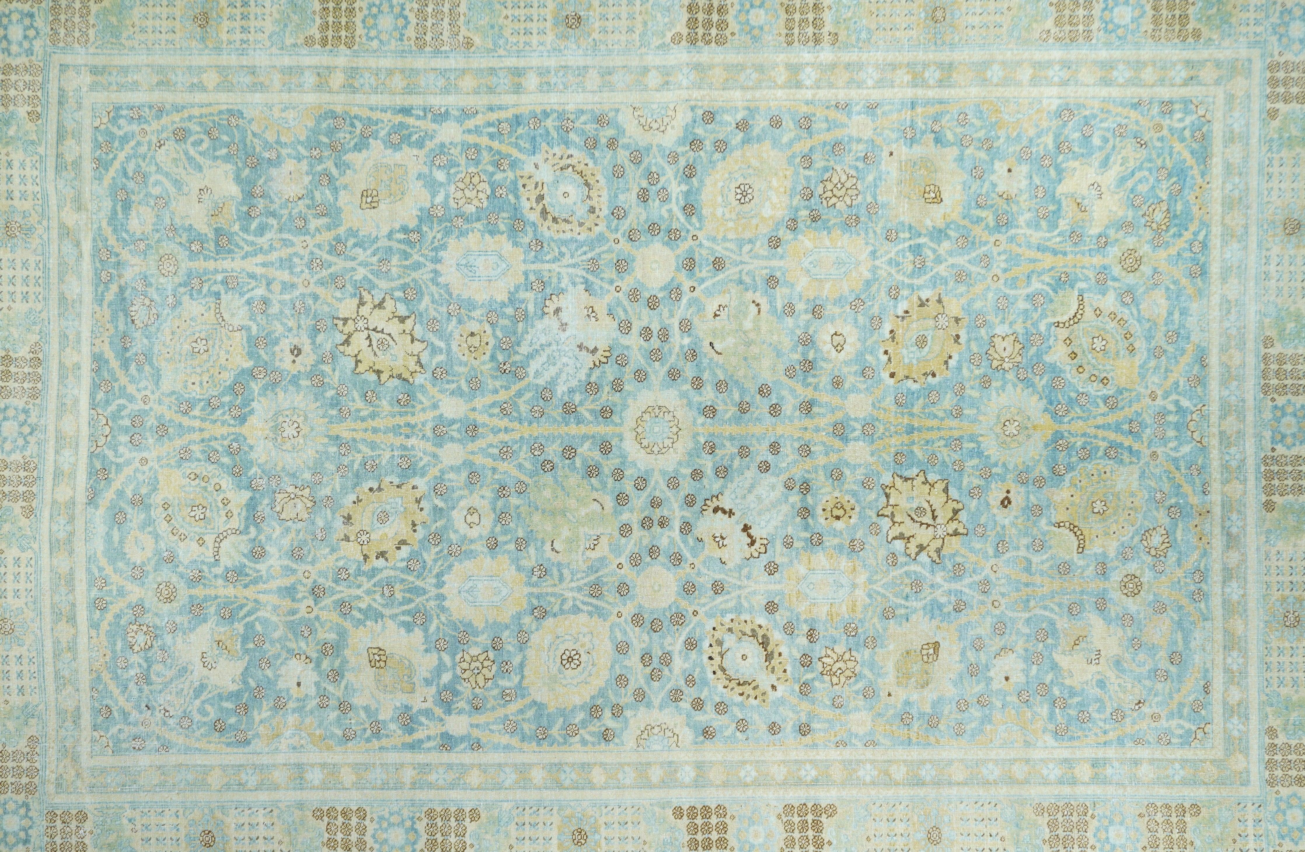 Persiano Tappeto persiano Tabriz vintage 6'8'' x 9'7'' in vendita
