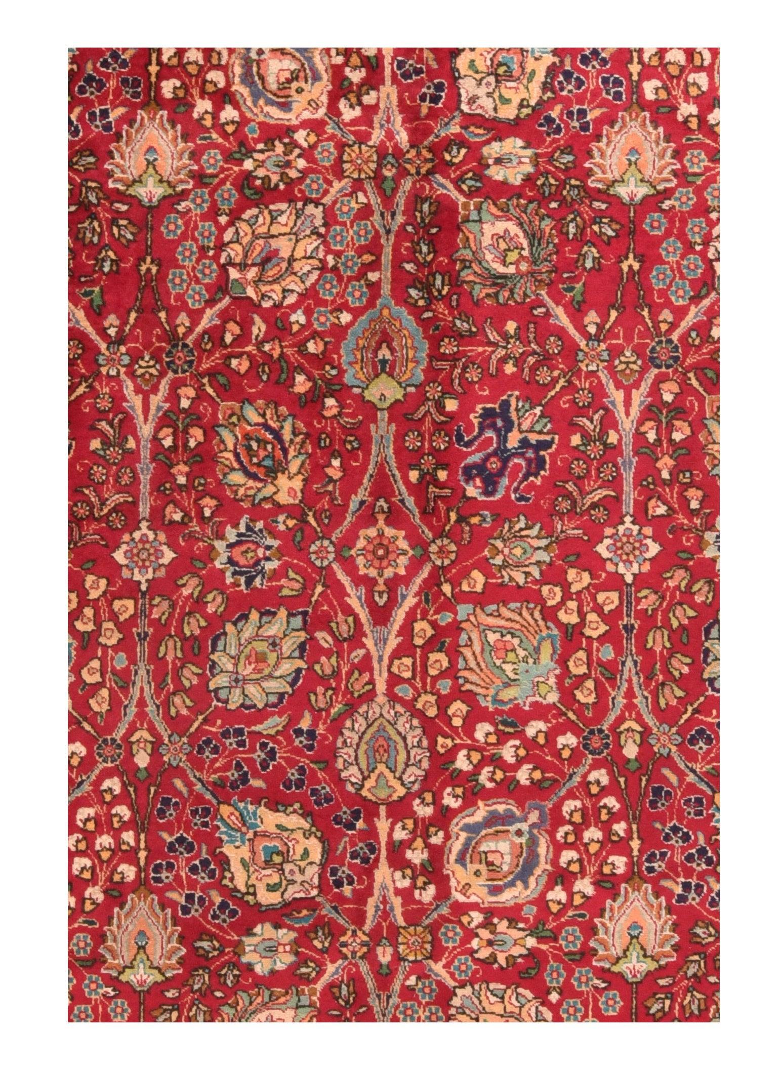 Persiano Tappeto persiano Tabriz vintage 7'11'' x 11'3'' in vendita