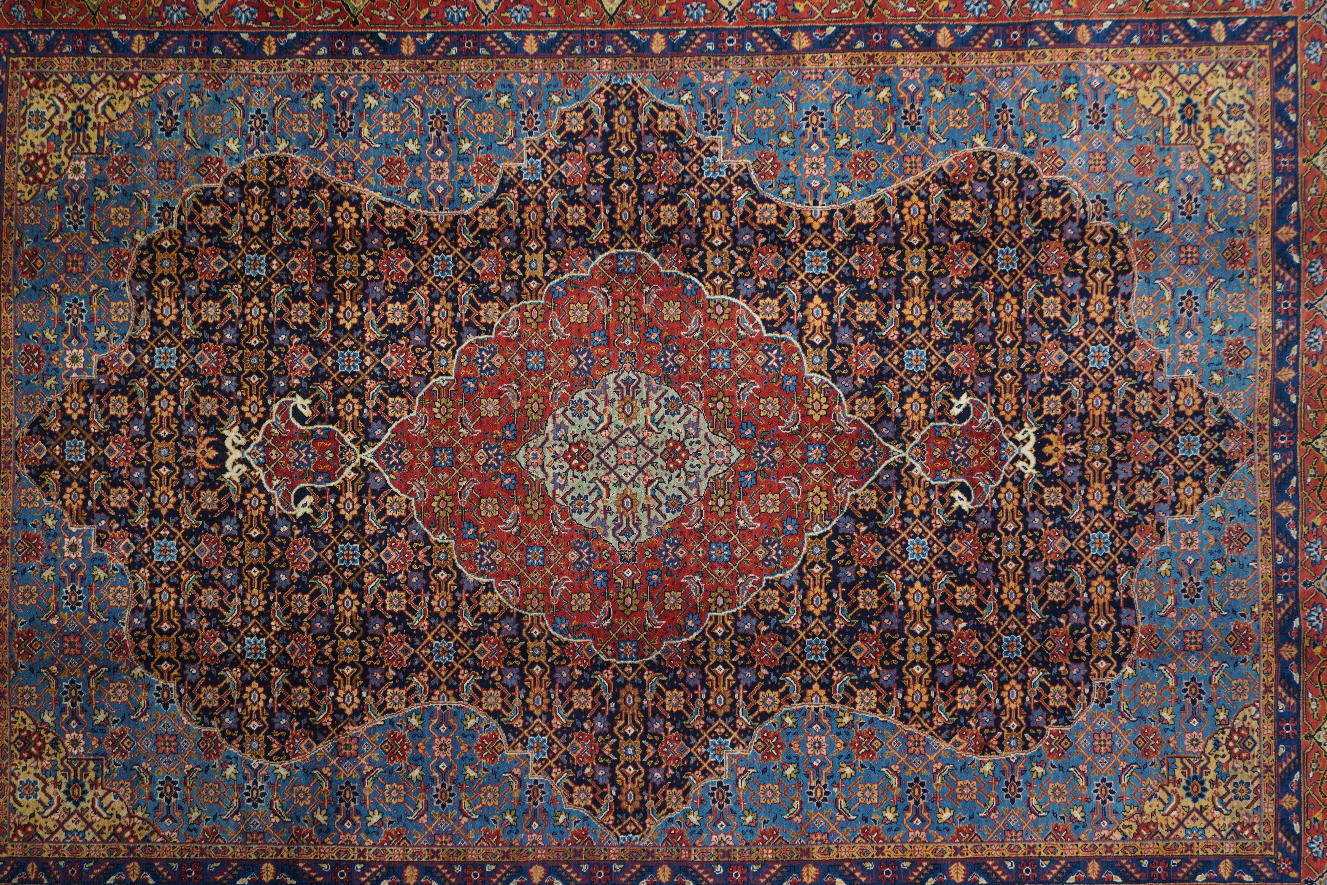 Persiano Tappeto persiano Tabriz vintage 7'6'' x 10'3'' in vendita