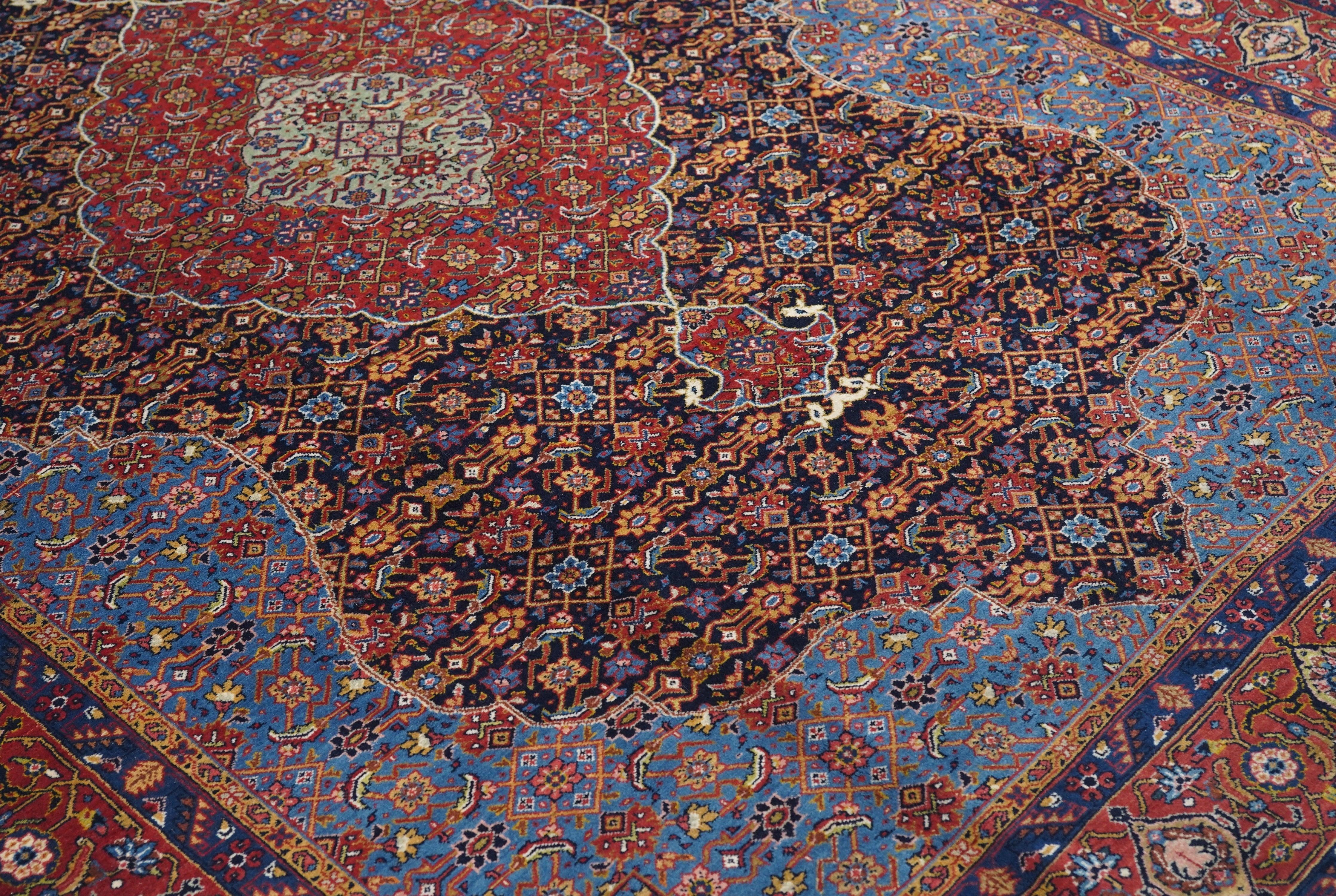 Lana Tappeto persiano Tabriz vintage 7'6'' x 10'3'' in vendita