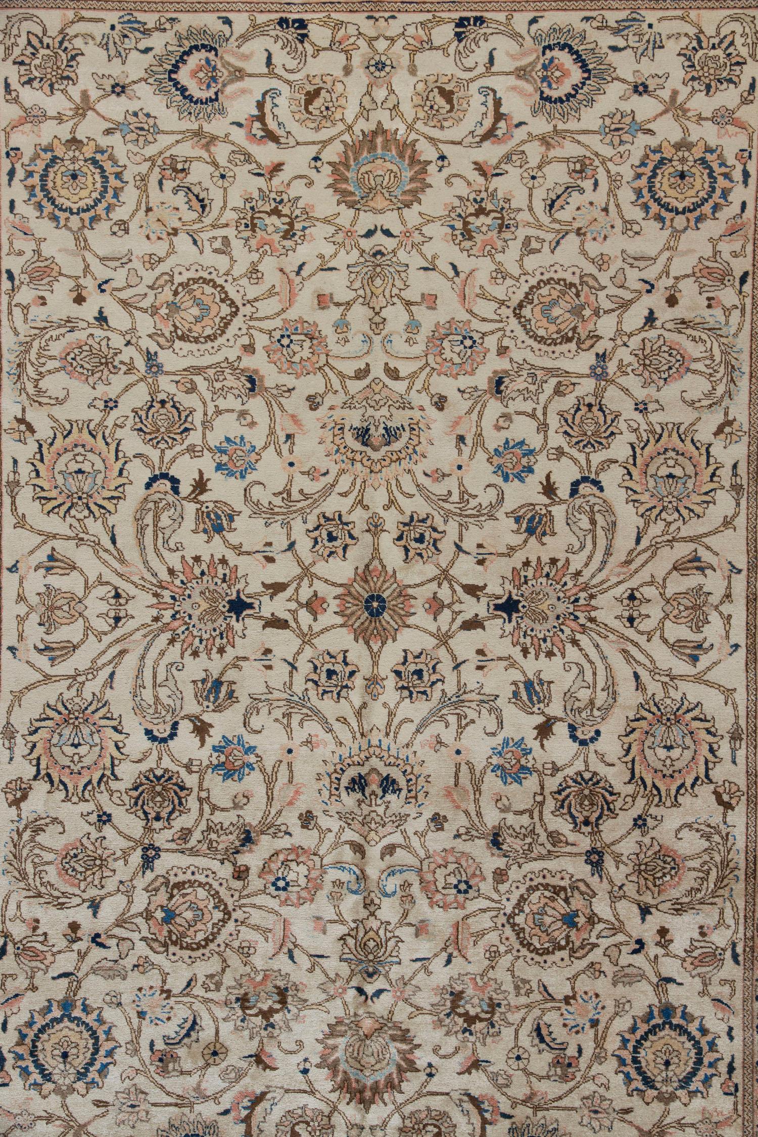 Hand-Woven Vintage Persian Tabriz Rug  7'9 x 11' For Sale