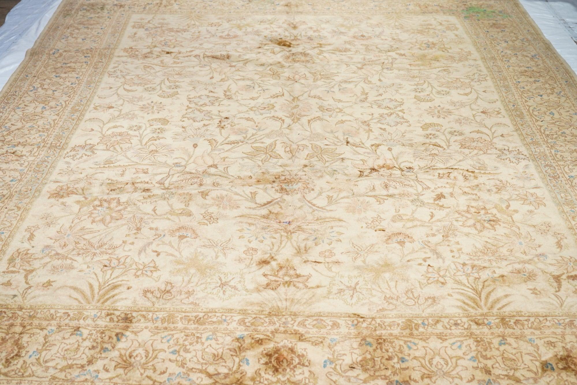 Lana Tappeto persiano Tabriz vintage 8'10'' x 11'8'' in vendita
