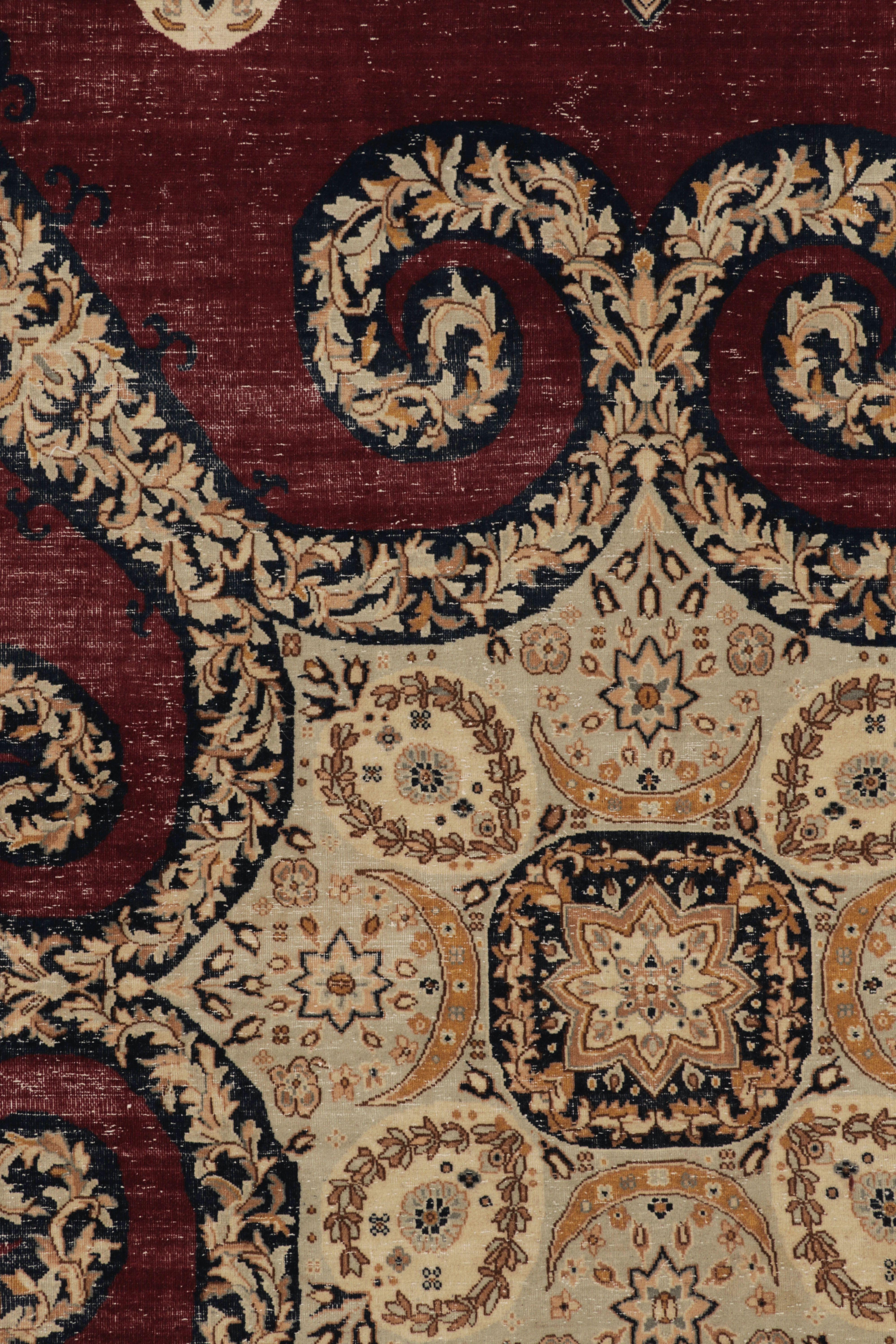 Vintage Persisch Tabriz Teppich, Burgund mit seltenem Blumenmedaillon - Rug & Kilim (Handgeknüpft) im Angebot