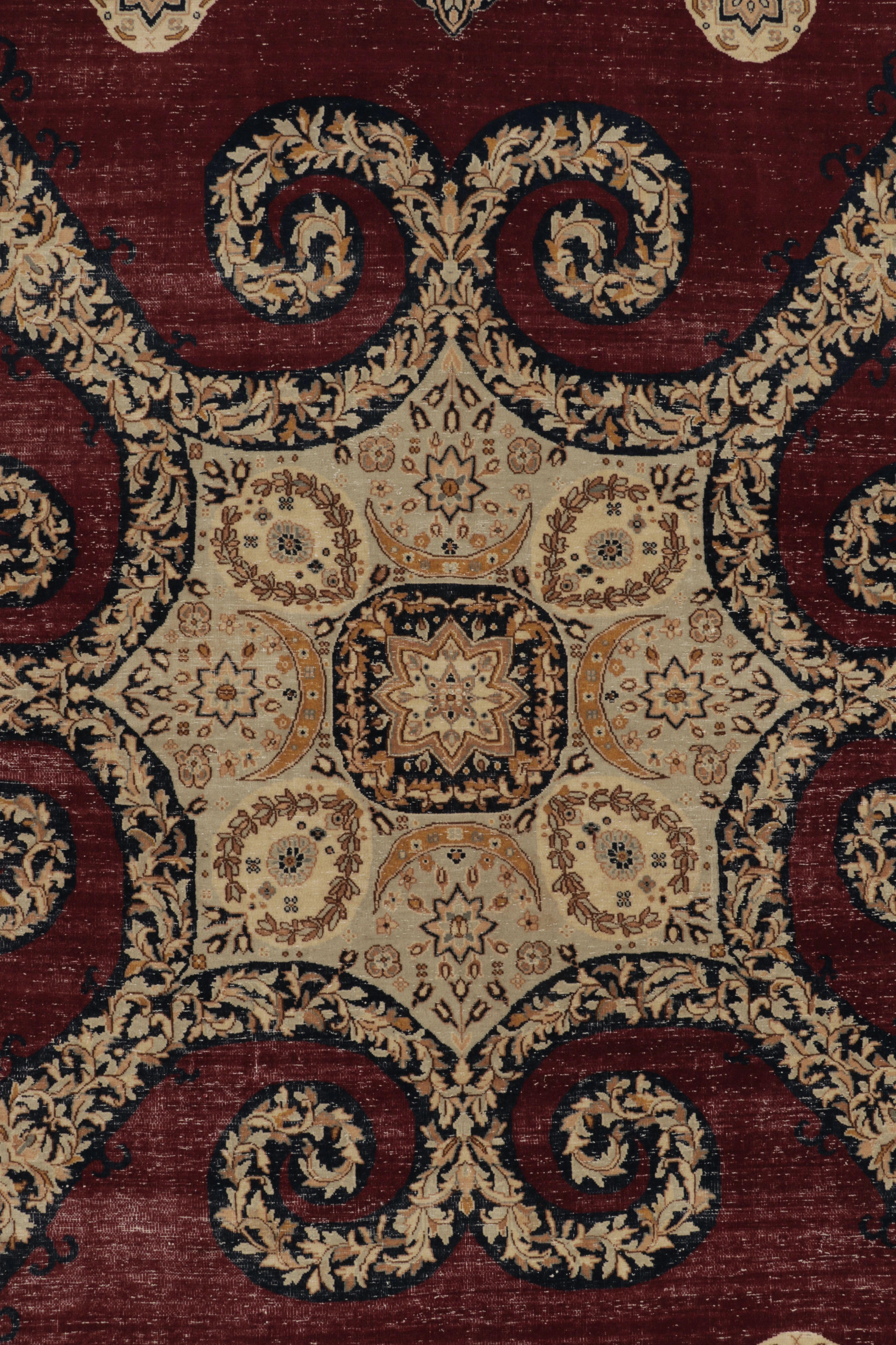 Vintage Persisch Tabriz Teppich, Burgund mit seltenem Blumenmedaillon - Rug & Kilim (Wolle) im Angebot