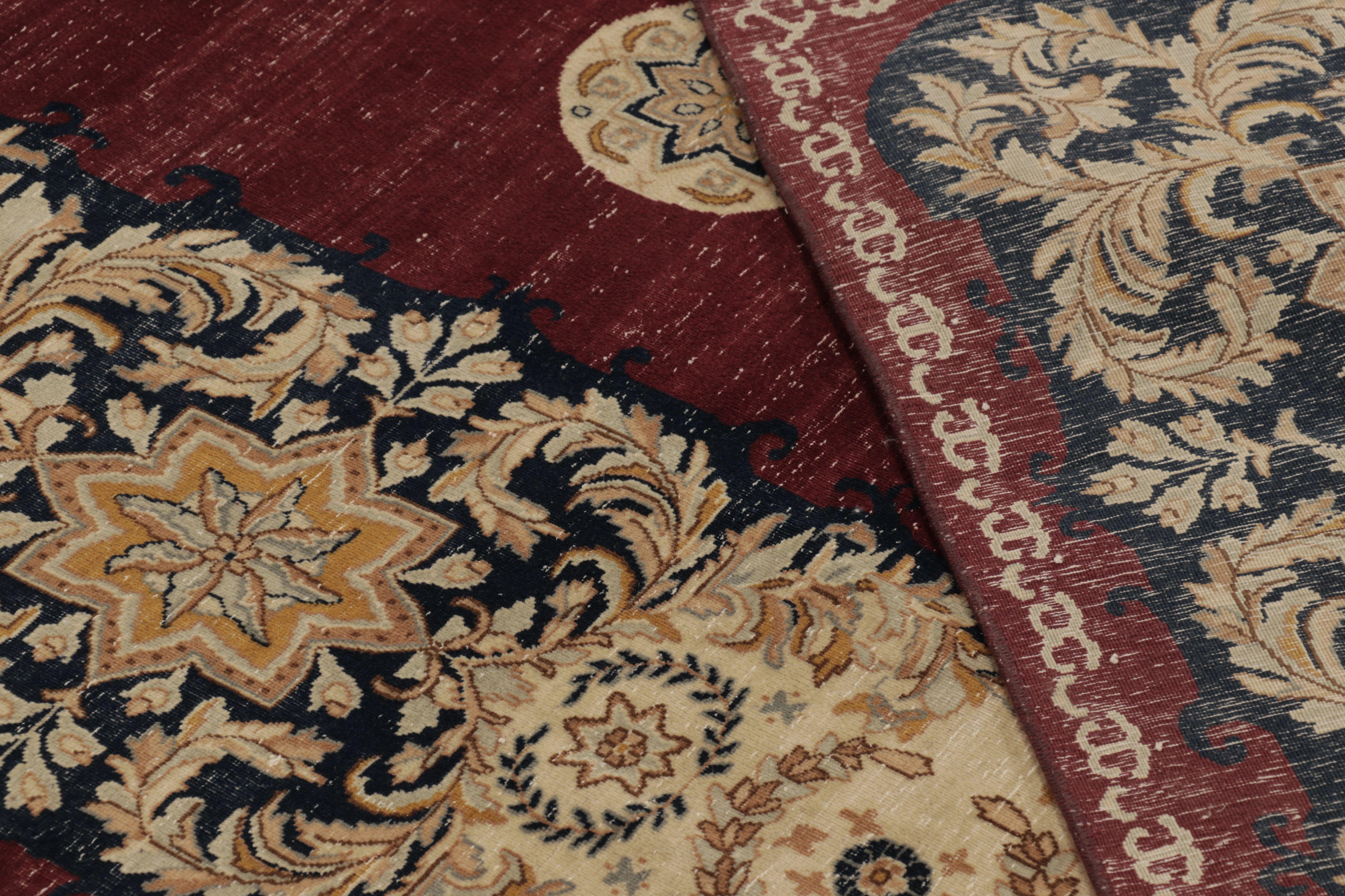 Vintage Persisch Tabriz Teppich, Burgund mit seltenem Blumenmedaillon - Rug & Kilim im Angebot 2