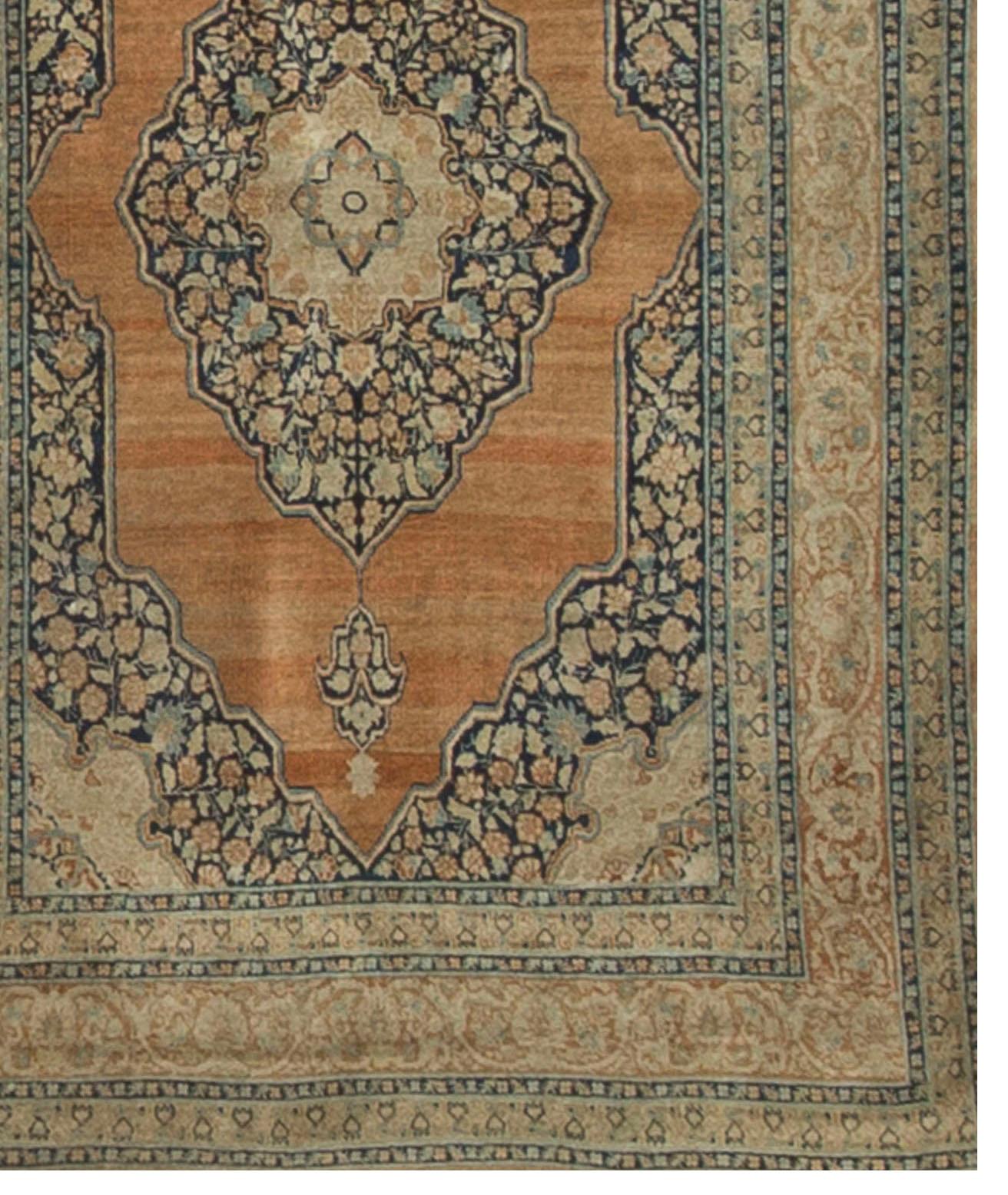 Hand-Woven Vintage Persian Tabriz Rug, circa 1930 For Sale