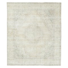 Tapis persan vintage de Tabriz, Ethereal Garden en ivoire et Sage - Rug & Kilim