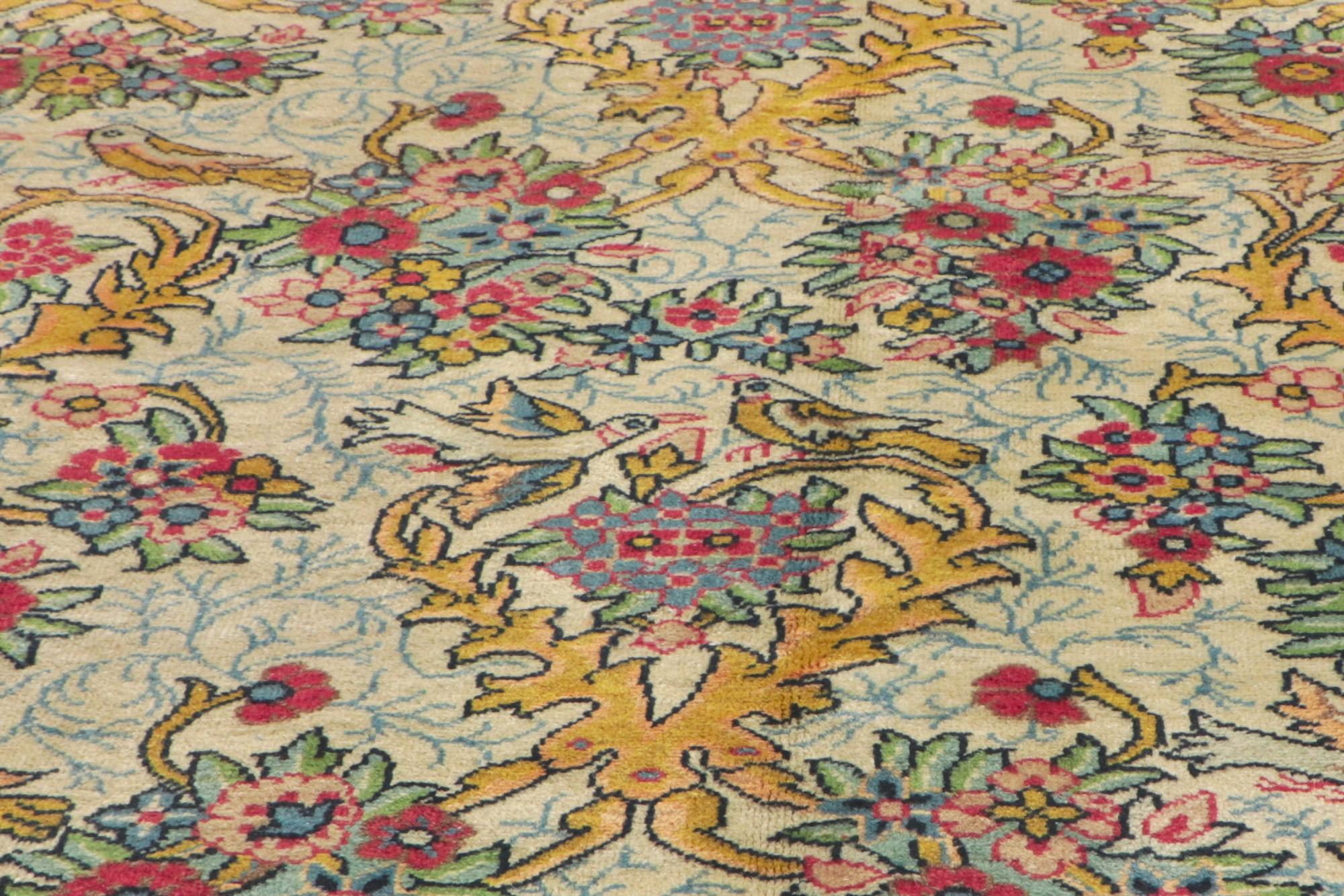 Alfombra Tabriz Persa Jardín del Paraíso de 1950 con estilo moderno Lana en venta
