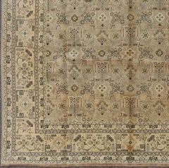 Tappeto persiano Tabriz vintage con disegno all over in colori chiari