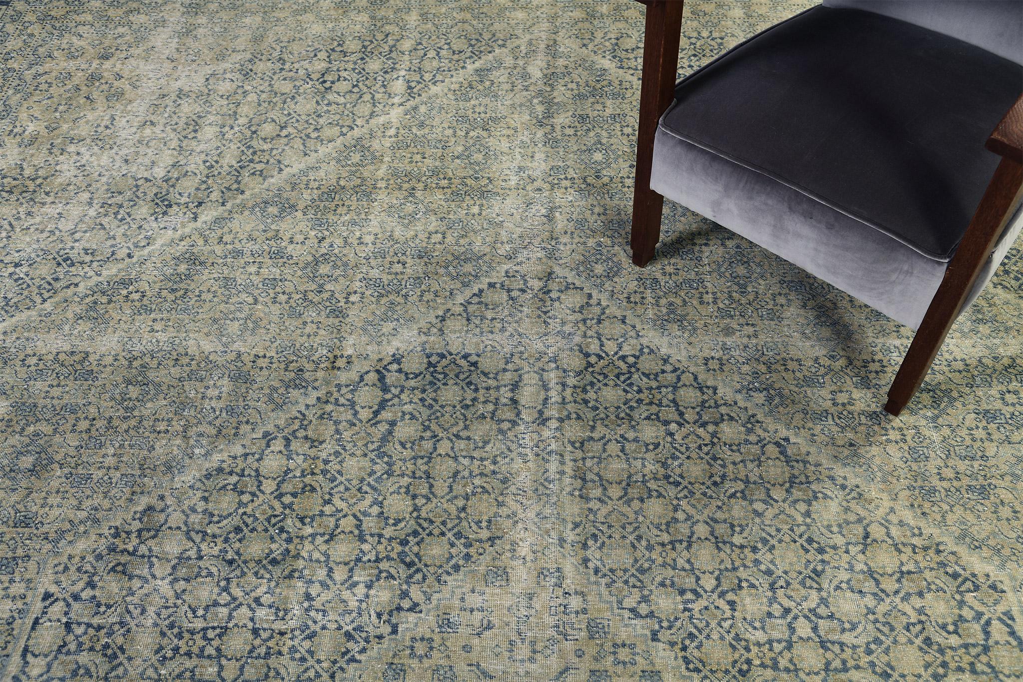 Hand-Knotted Vintage Persian Tabriz Rug For Sale
