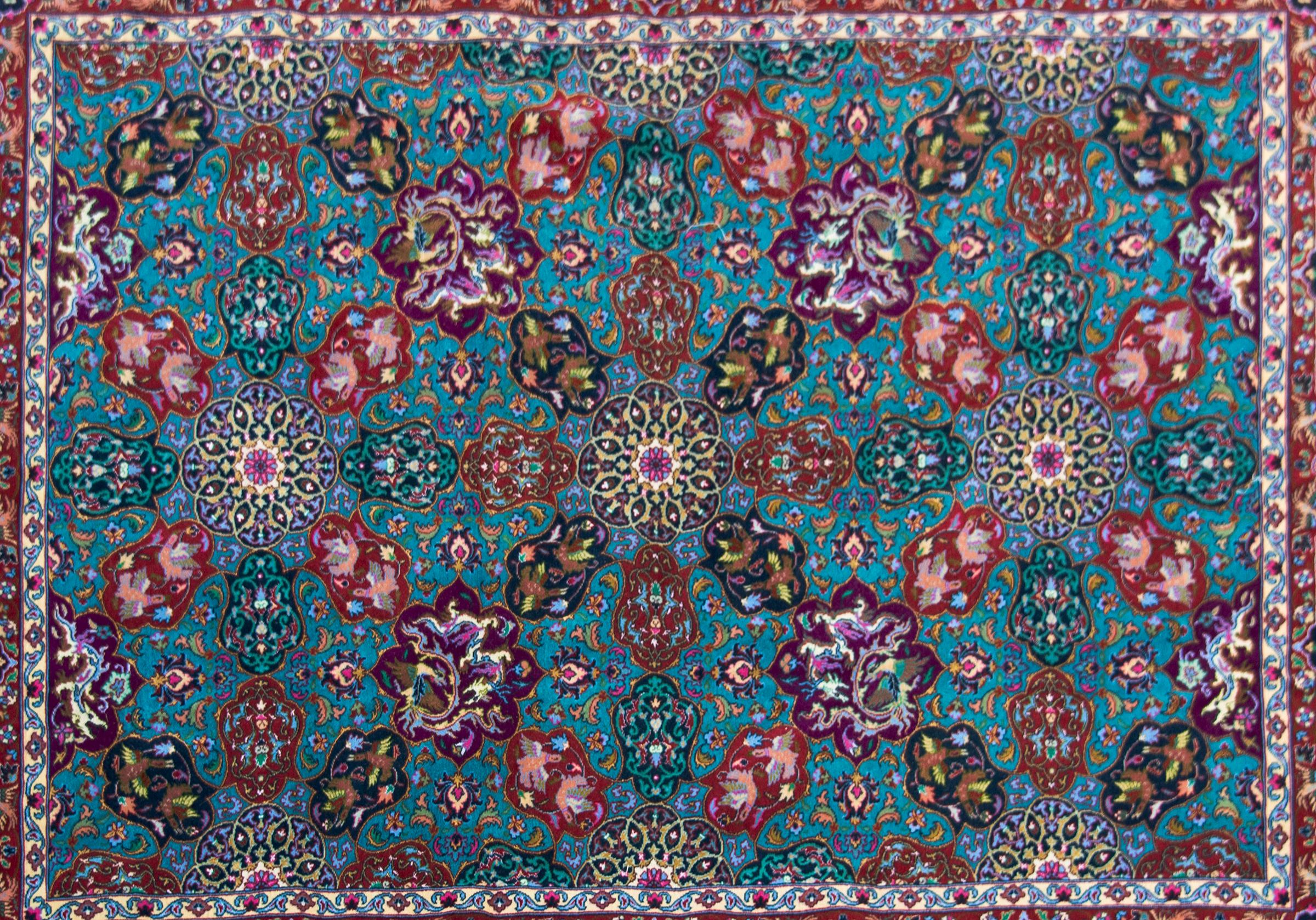 Hand-Knotted Vintage Persian Tabriz Rug For Sale