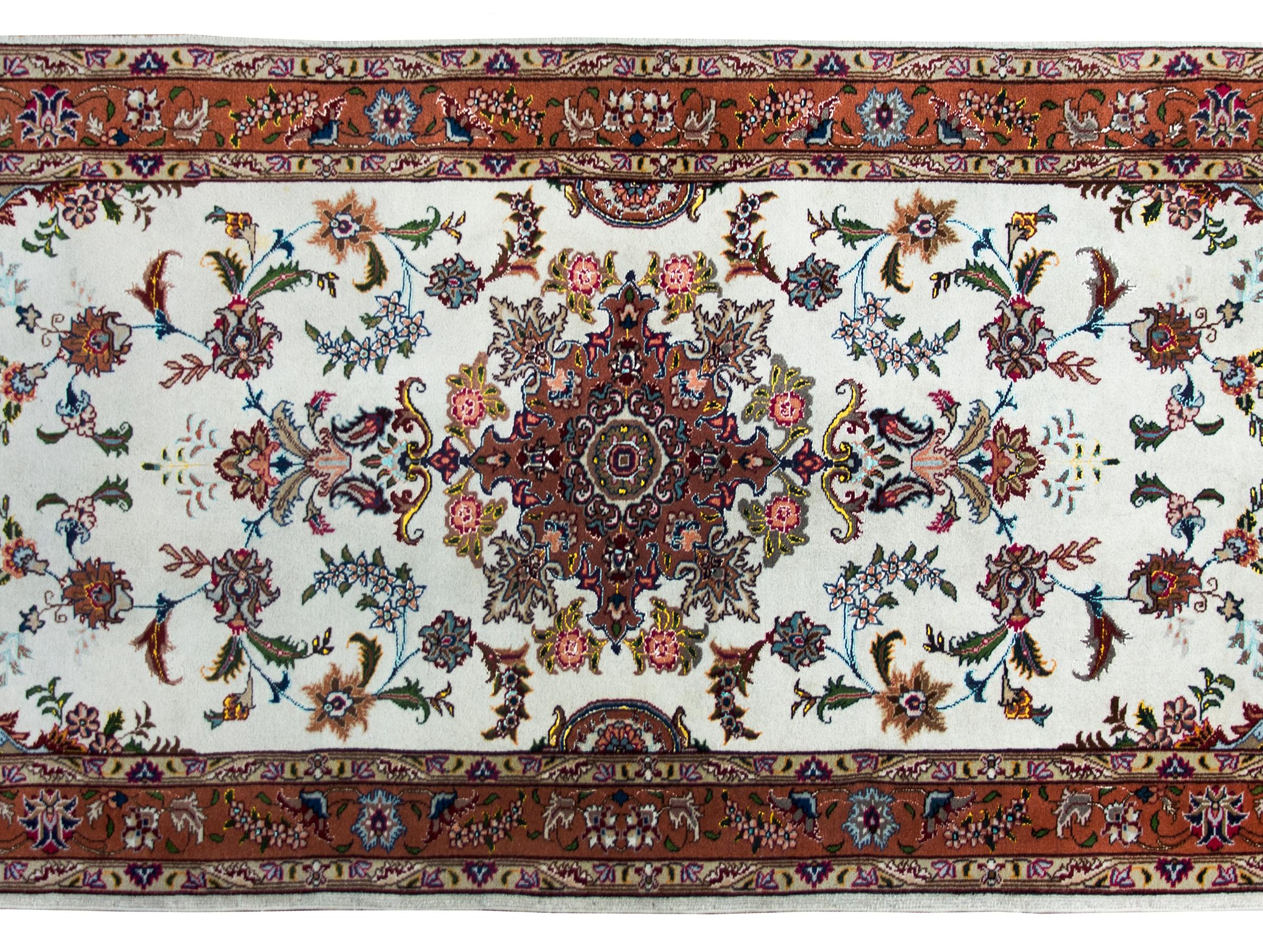 Hand-Knotted Vintage Persian Tabriz Rug For Sale