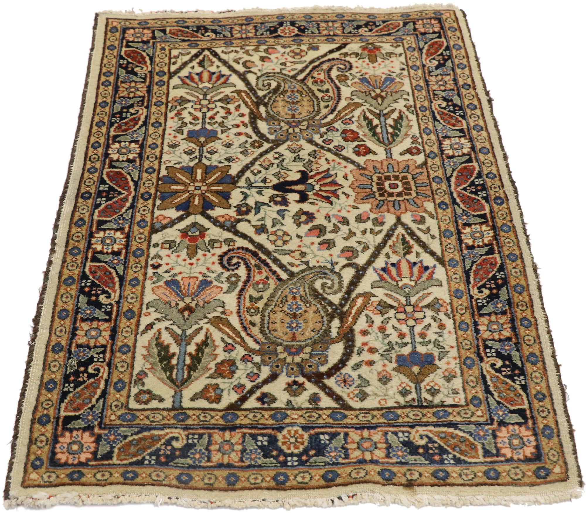 Hand-Knotted Vintage Persian Tabriz Rug  For Sale