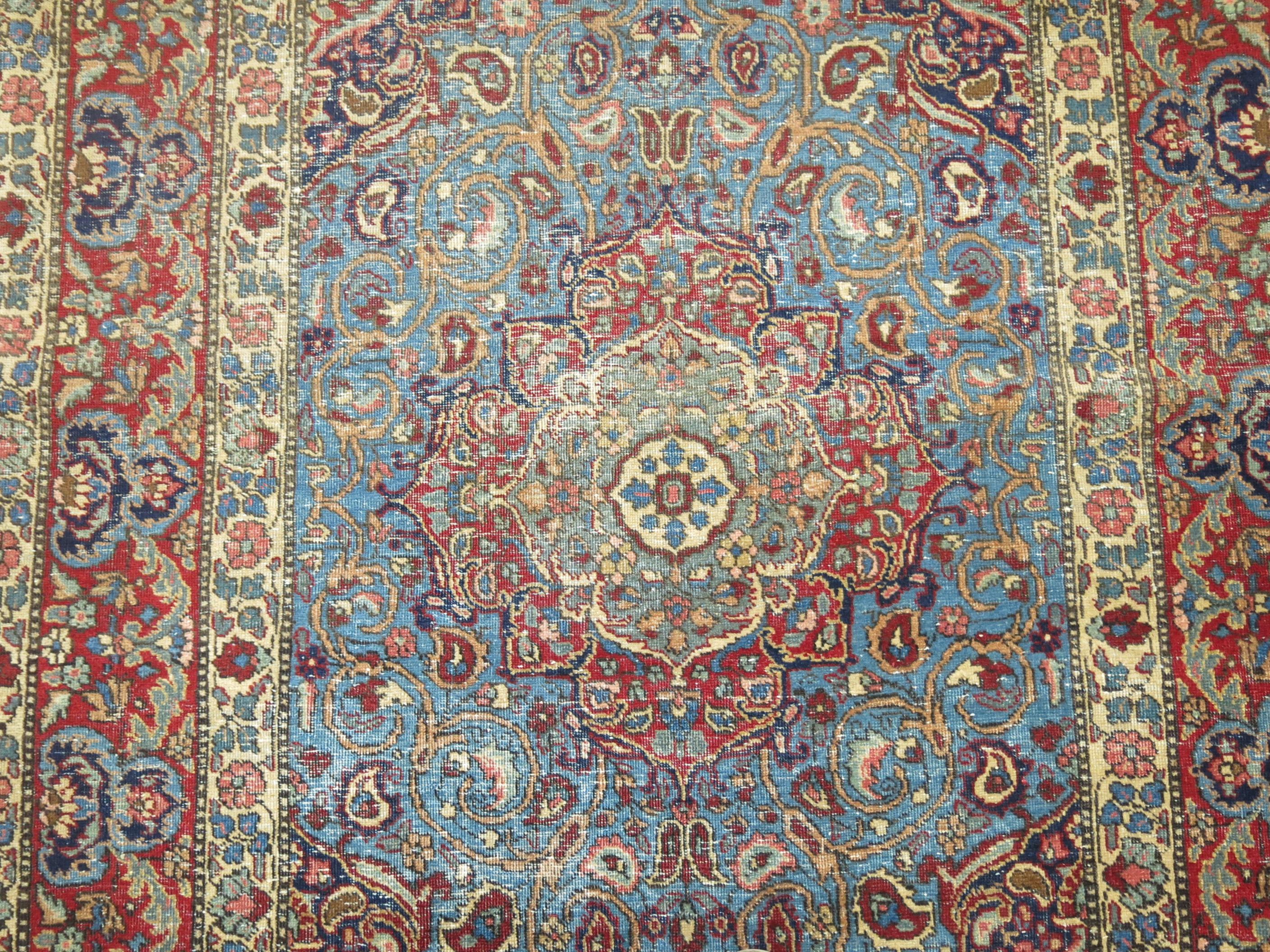 Hand-Woven Vintage Persian Tabriz Rug