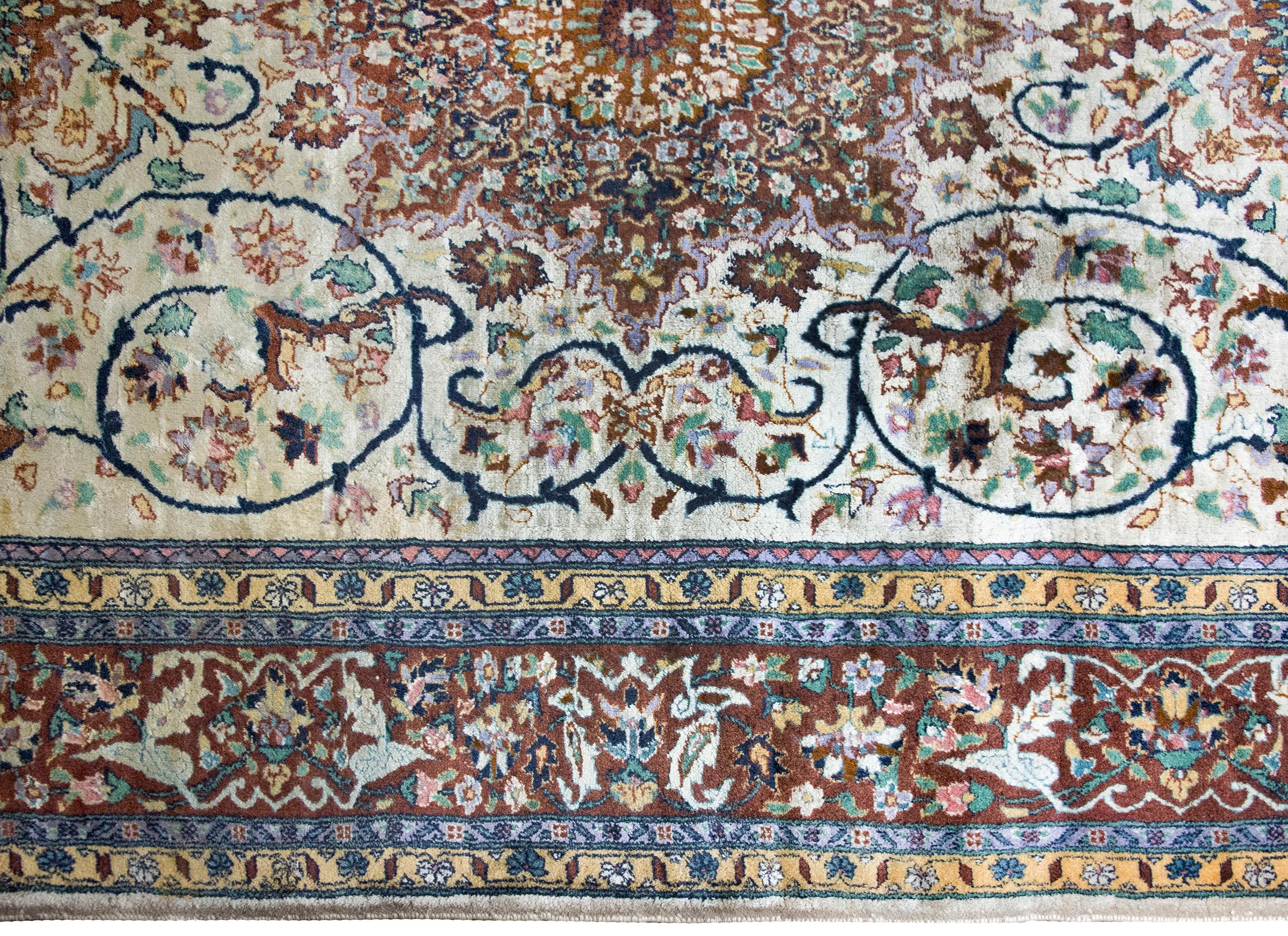 Annodato a mano Tappeto persiano Tabriz vintage in vendita