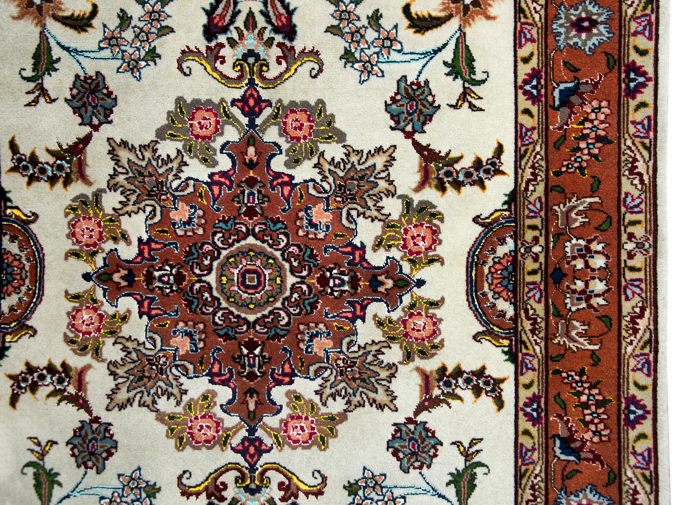 20th Century Vintage Persian Tabriz Rug For Sale