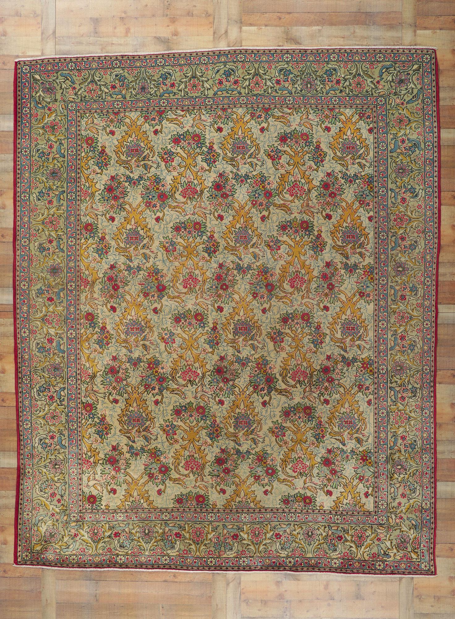 Alter persischer Täbris-Teppich (Handgeknüpft) im Angebot