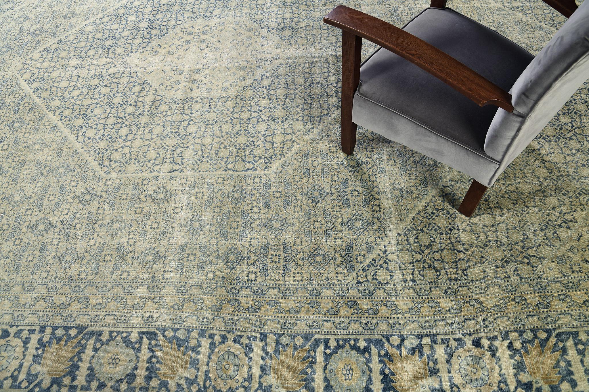 Wool Vintage Persian Tabriz Rug For Sale