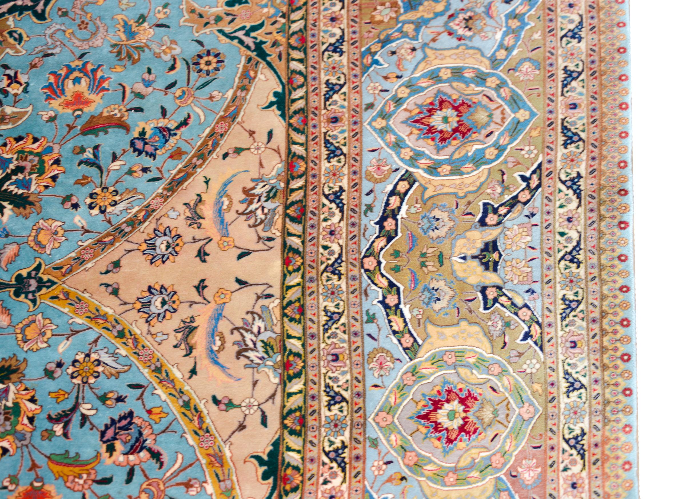 Persischer Täbriz-Teppich (Mitte des 20. Jahrhunderts) im Angebot