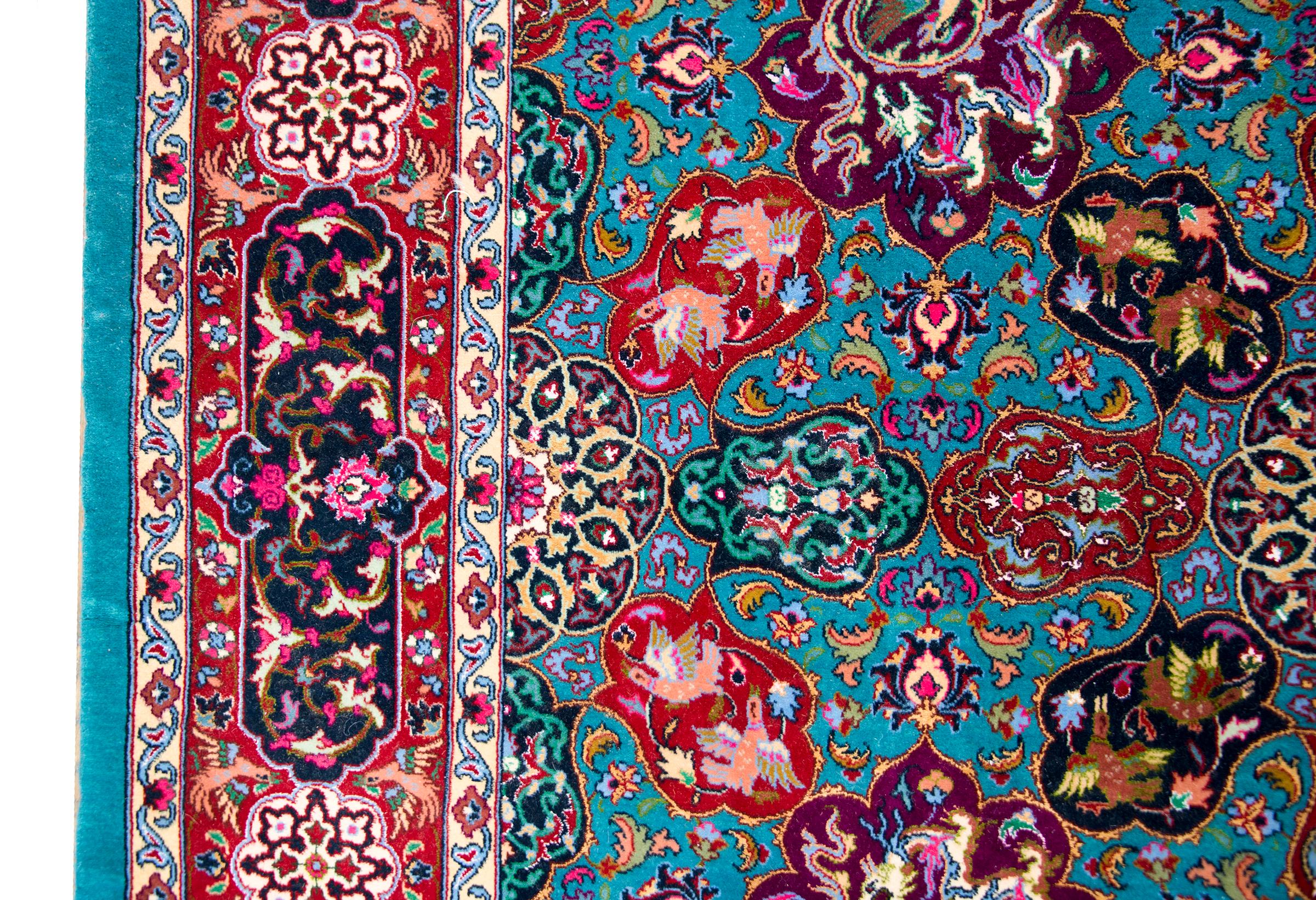 Wool Vintage Persian Tabriz Rug For Sale