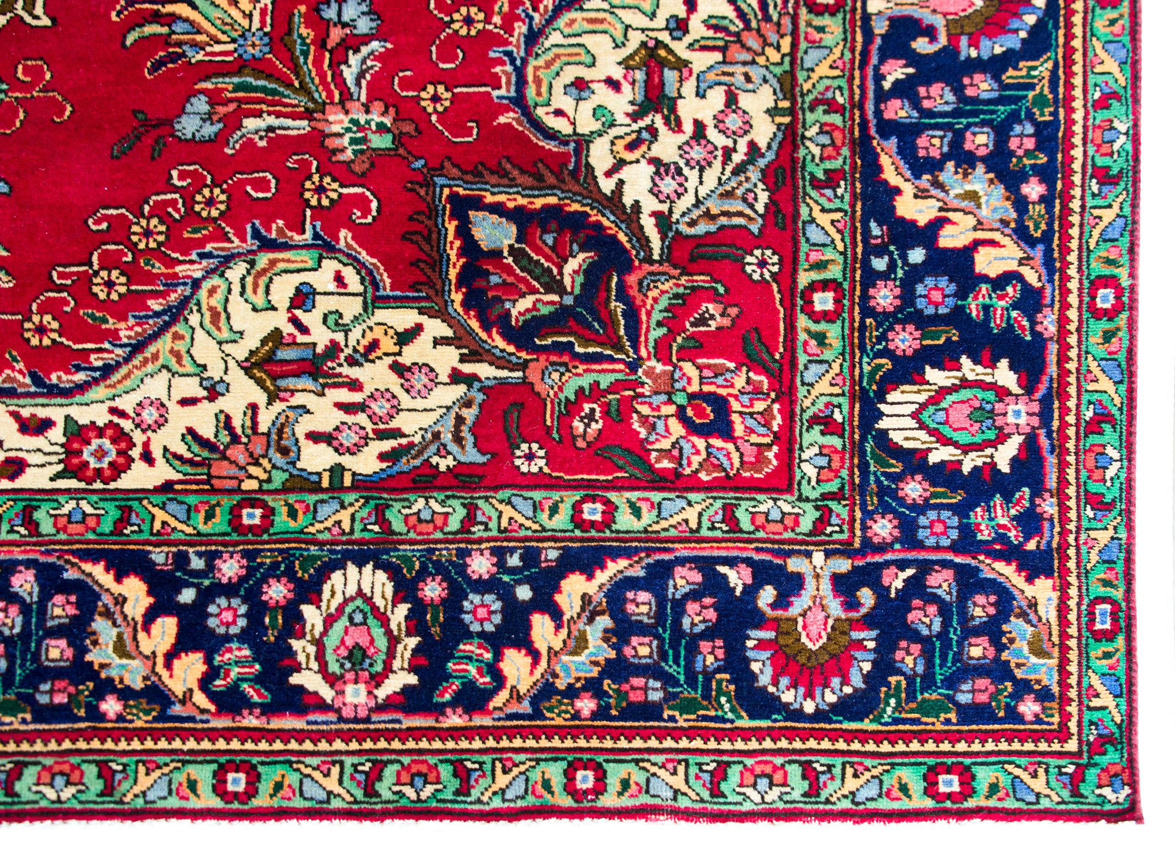 Wool Vintage Persian Tabriz Rug For Sale