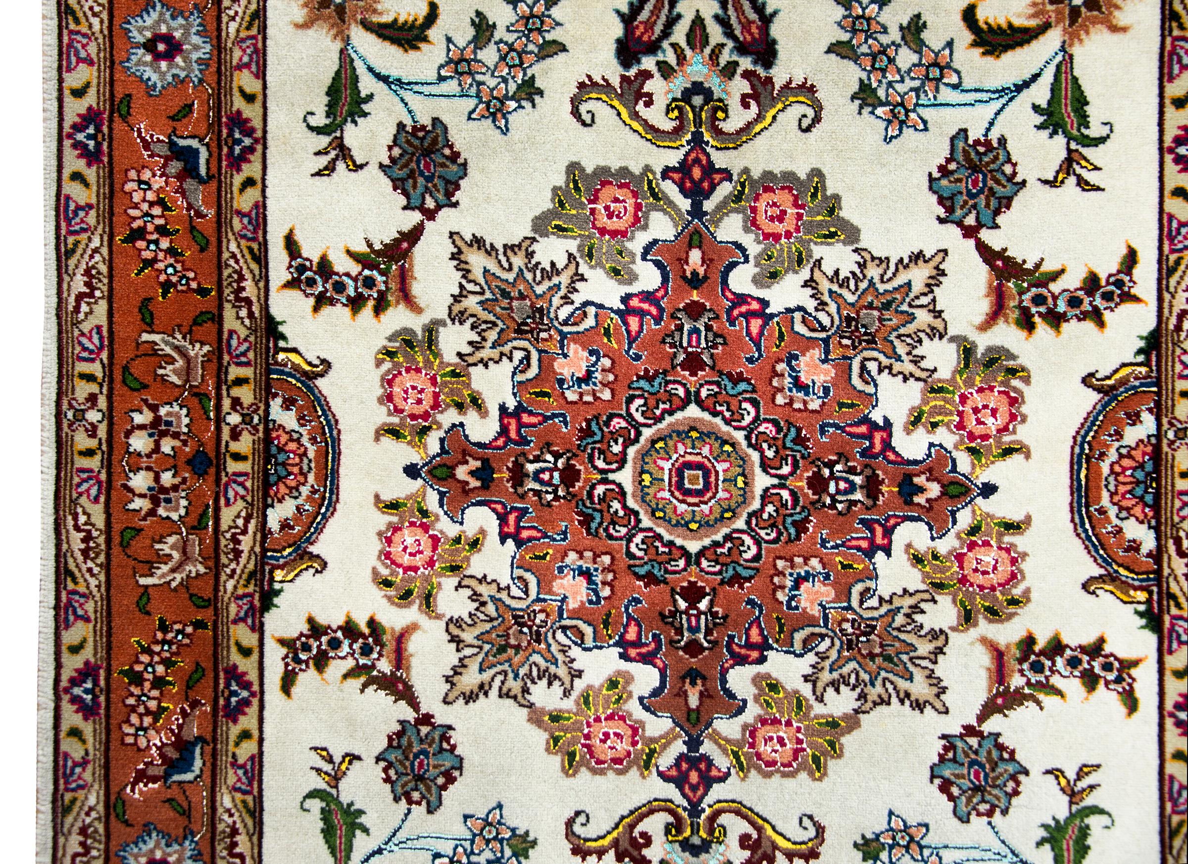 Wool Vintage Persian Tabriz Rug For Sale