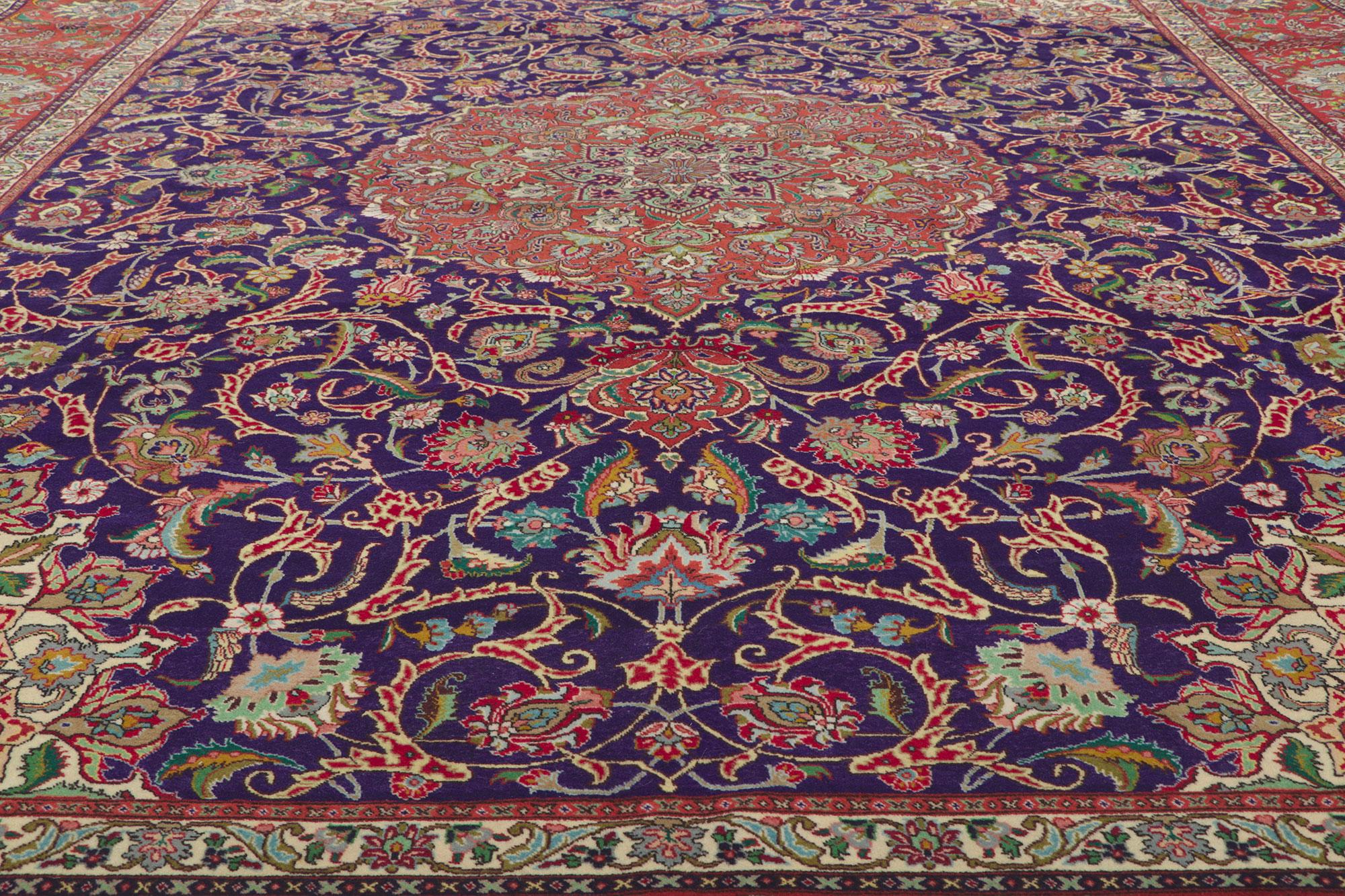 Wool Vintage Persian Tabriz Rug For Sale