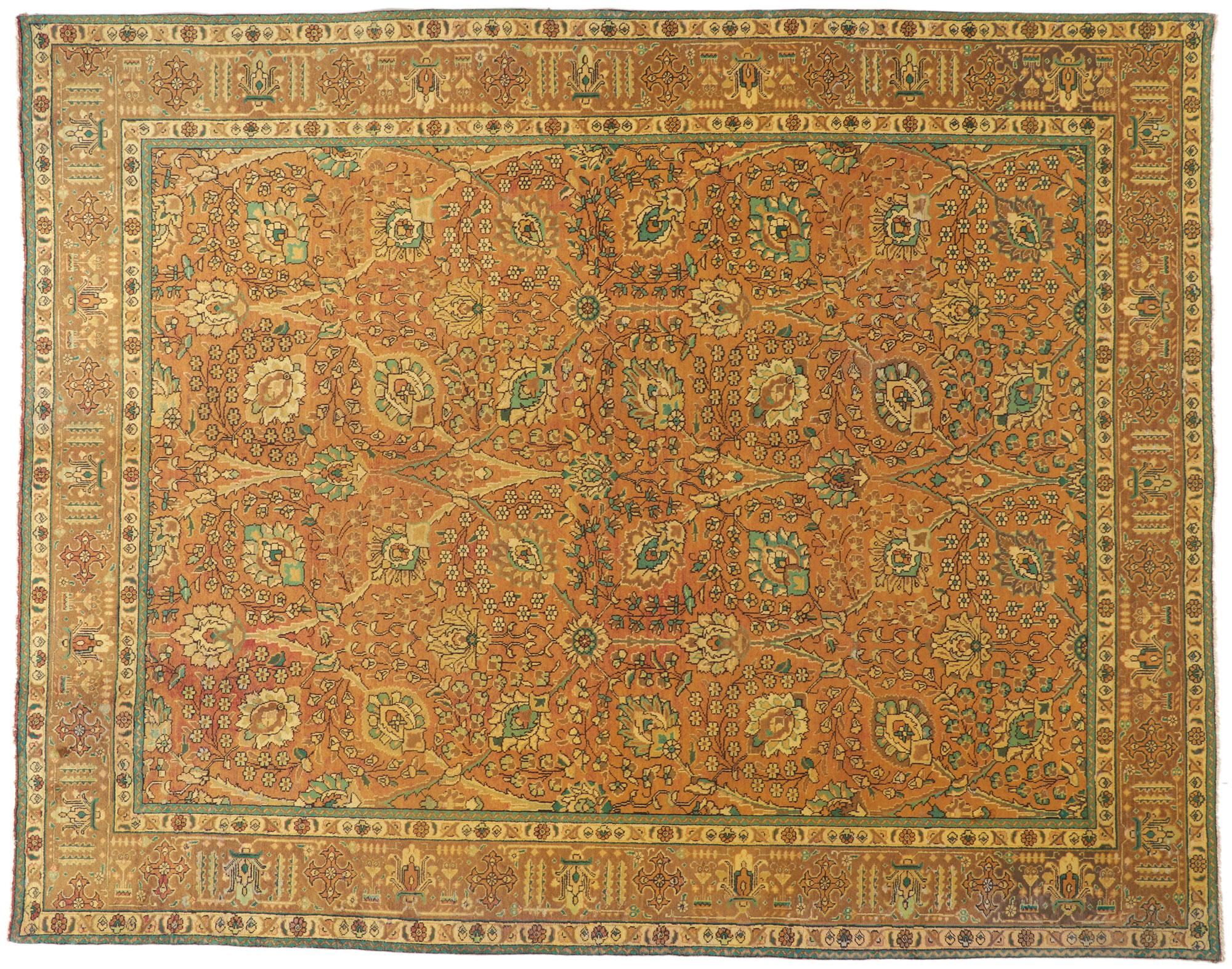 Wool Vintage Persian Tabriz Rug For Sale