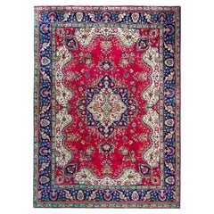 Retro Persian Tabriz Rug