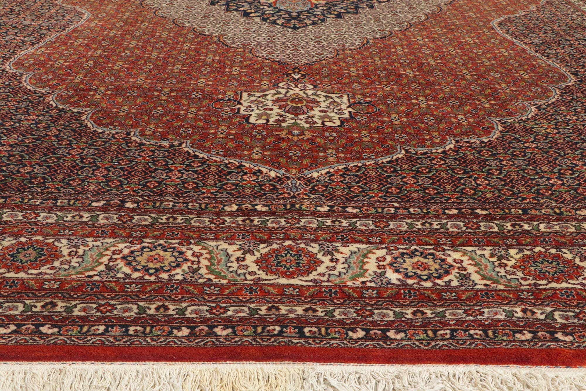 Hand-Knotted Vintage Persian Tabriz Rug Hotel Lobby Size Carpet For Sale