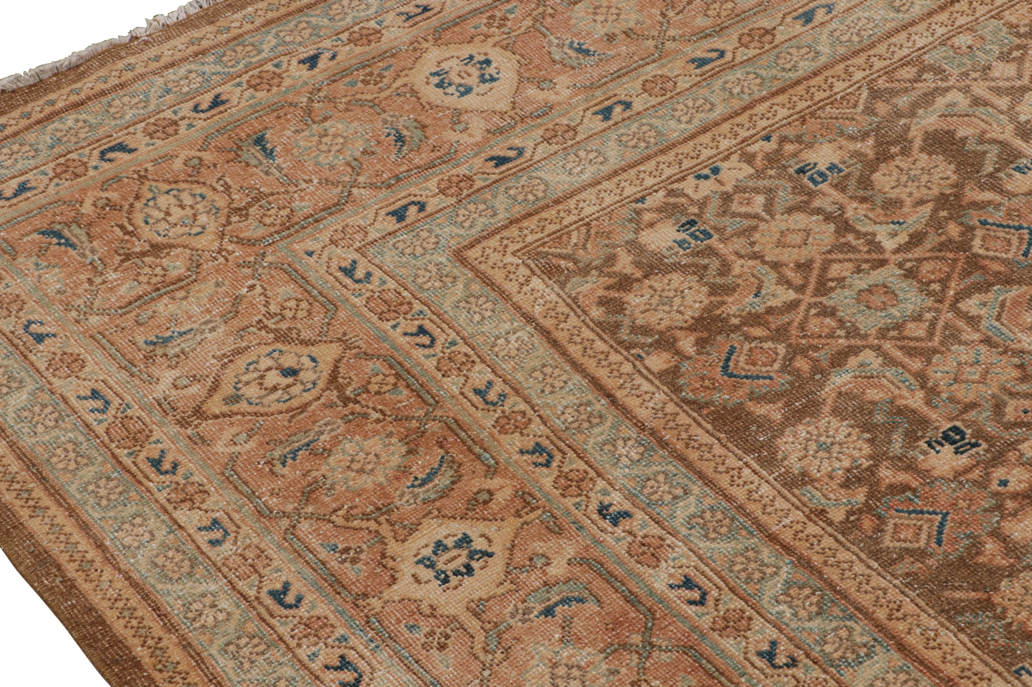 Mid-20th Century Vintage Persian Tabriz Rug in Brown, with Herati Patterns, from Rug & Kilim For Sale