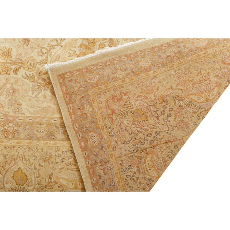 Persiano Tappeto persiano Tabriz vintage in kork e cotone - Dimensioni: 12'0 X 9'5 in vendita