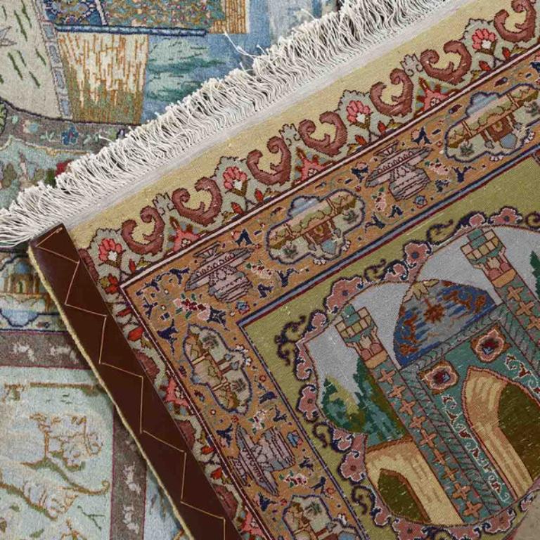 Persiano Tappeto persiano Tabriz vintage in kork e cotone - Dimensioni: 14'9 X 11'6 in vendita
