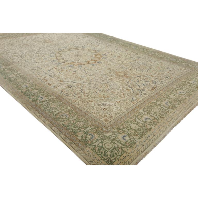 Persiano Tappeto persiano Tabriz vintage in kork e seta - Dimensioni: 16'4 X 11'3 in vendita