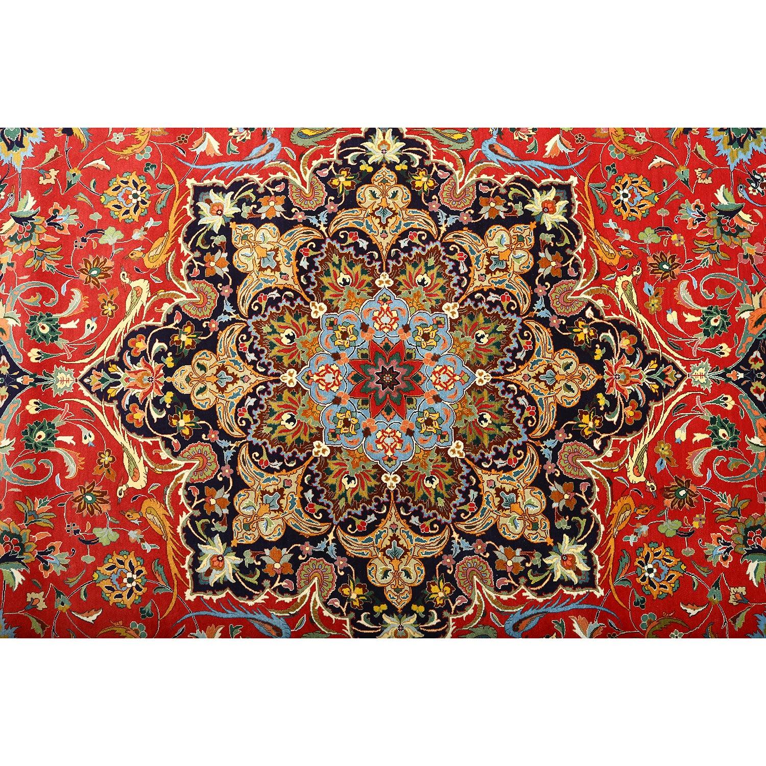 Annodato a mano Tappeto persiano Tabriz vintage in kork e seta - Dimensioni: 19'3 X 12'6 in vendita