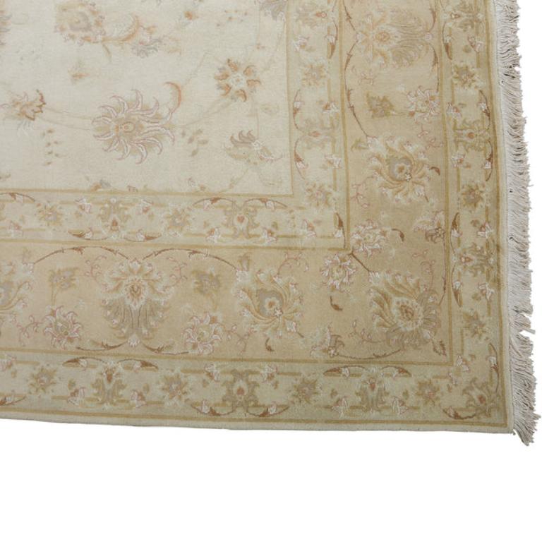 Annodato a mano Tappeto persiano Tabriz vintage in seta, lana e cotone - Dimensioni: 11'5 X 8'3 in vendita