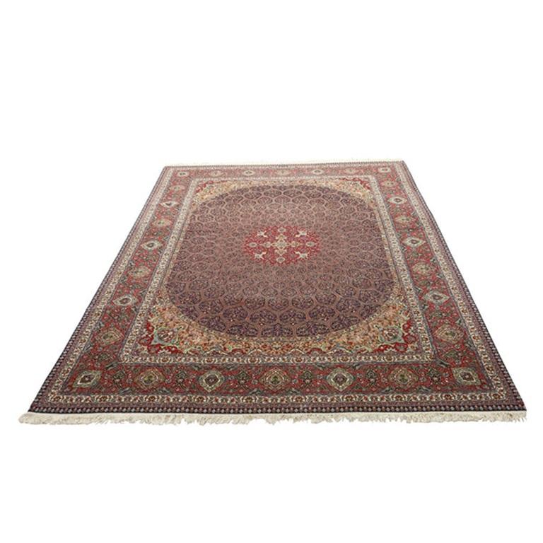 Persiano Tappeto persiano Tabriz vintage in lana e seta - Dimensioni: 13'2 X 9'10 in vendita