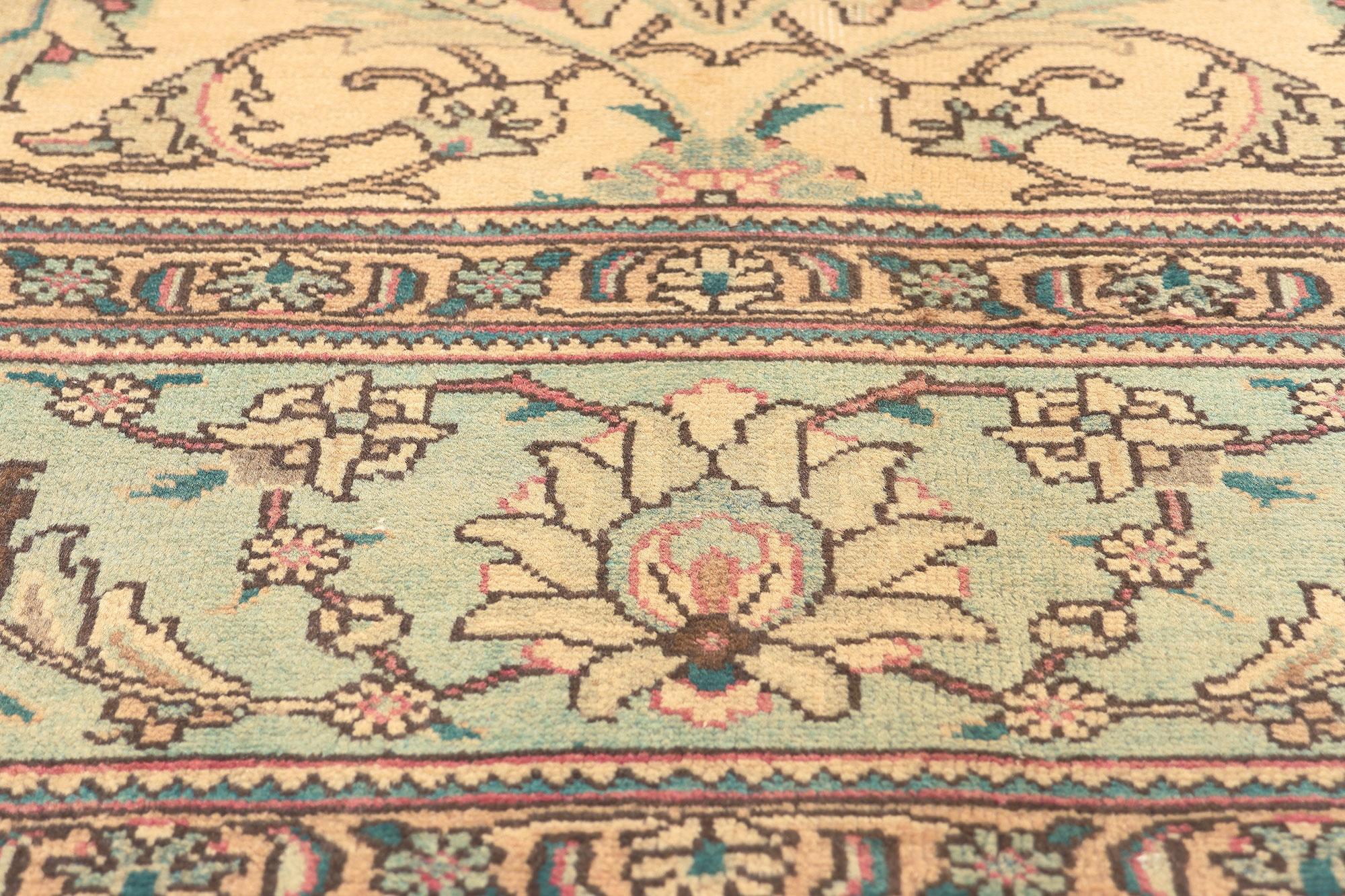 20th Century Vintage Persian Tabriz Rug, Refined Regence Meets Bespoke Bridgerton Style For Sale