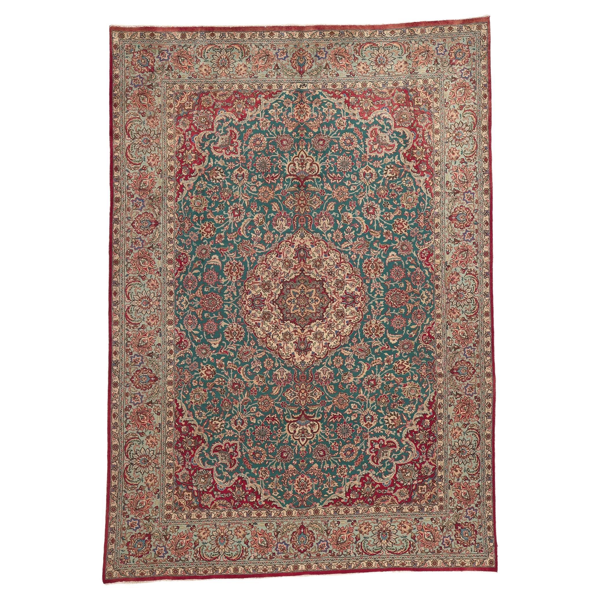 Alfombra Persa Tabriz Vintage, el encanto real se une a la sofisticación elegante