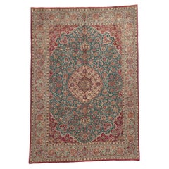 Used Persian Tabriz Rug, Regal Charm Meets Elegant Sophistication